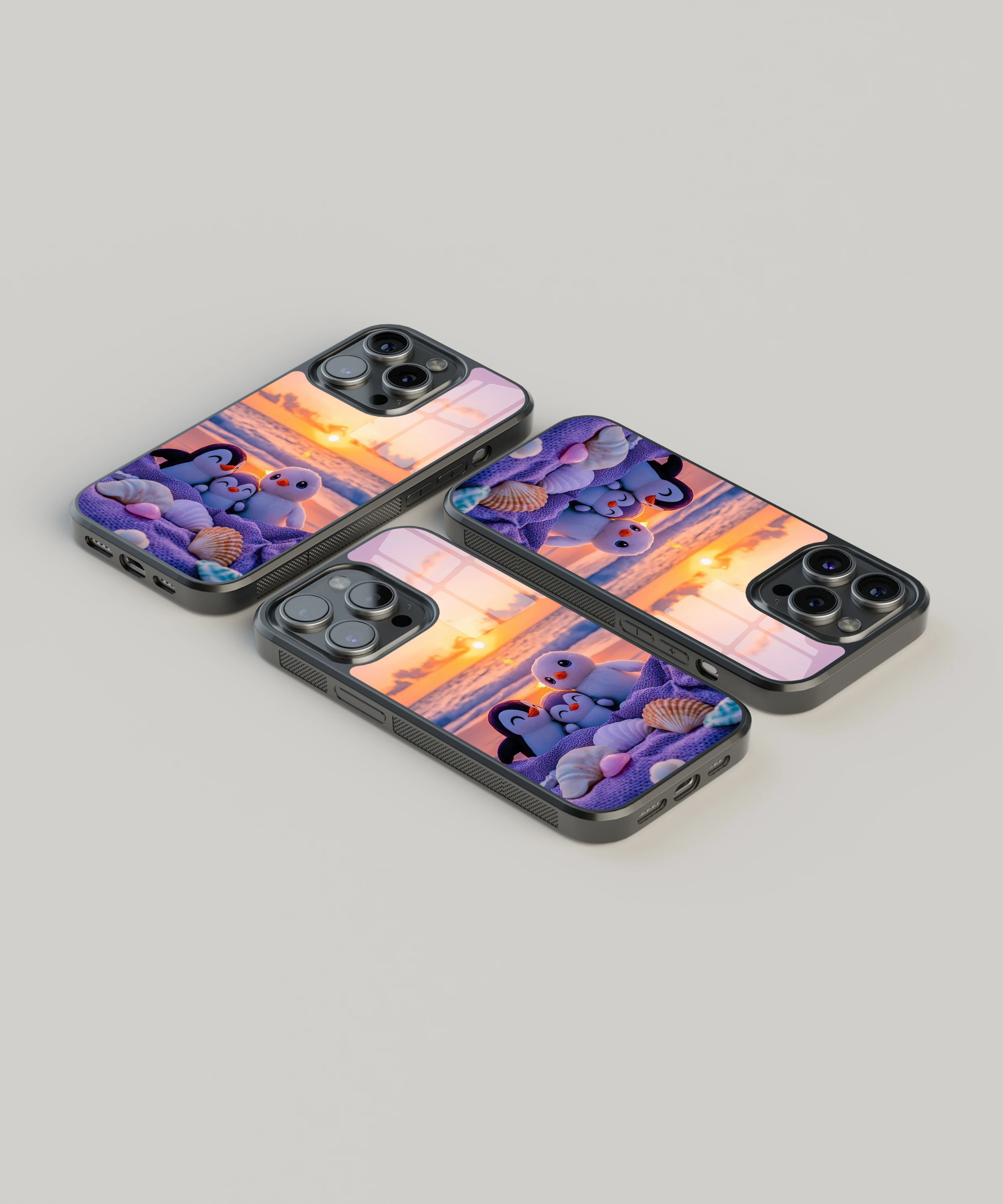 Penguın Famıly Flexible Cam Kılıf