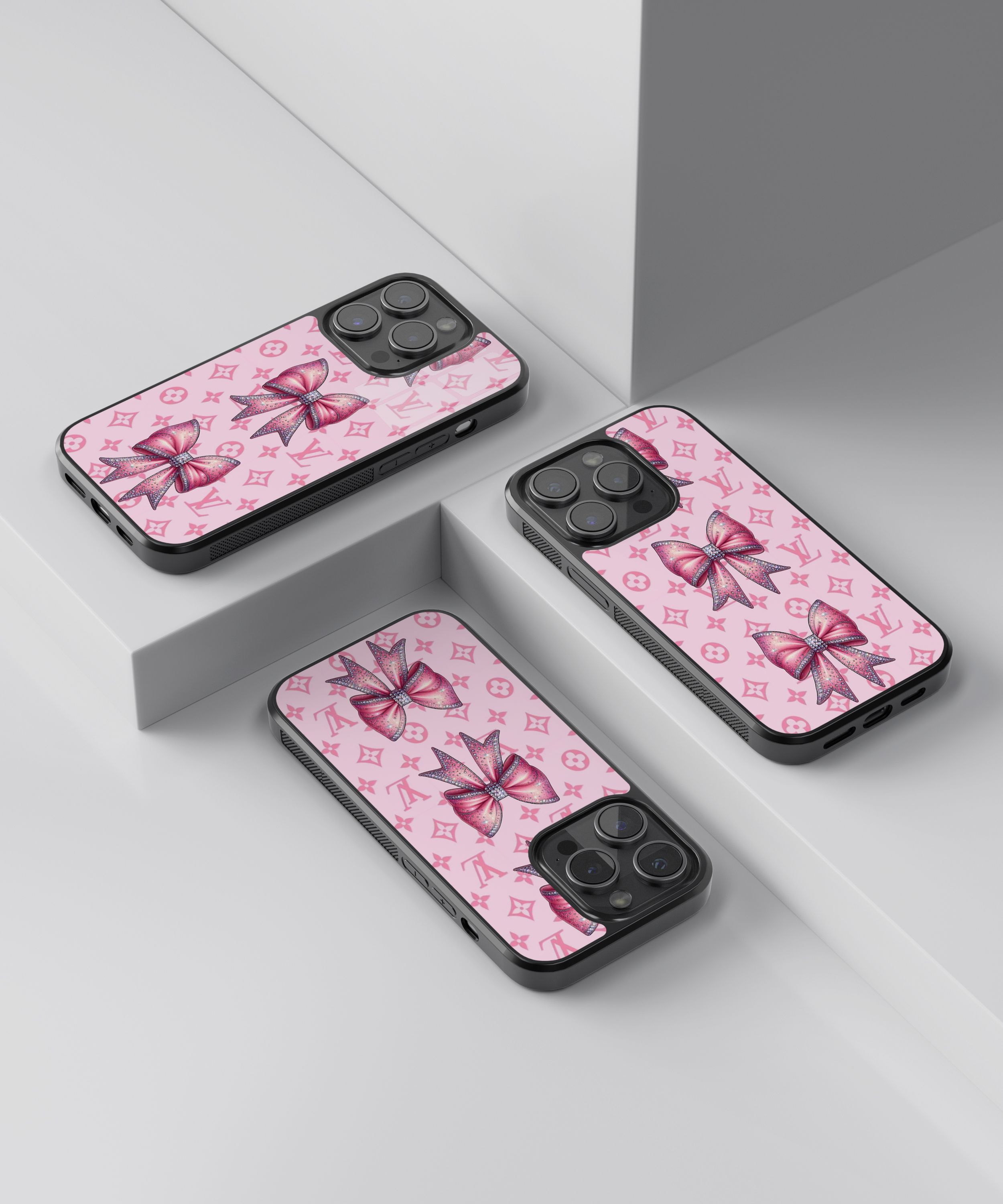 Pembe Taşlı Kurdele Flexible Cam Kılıf