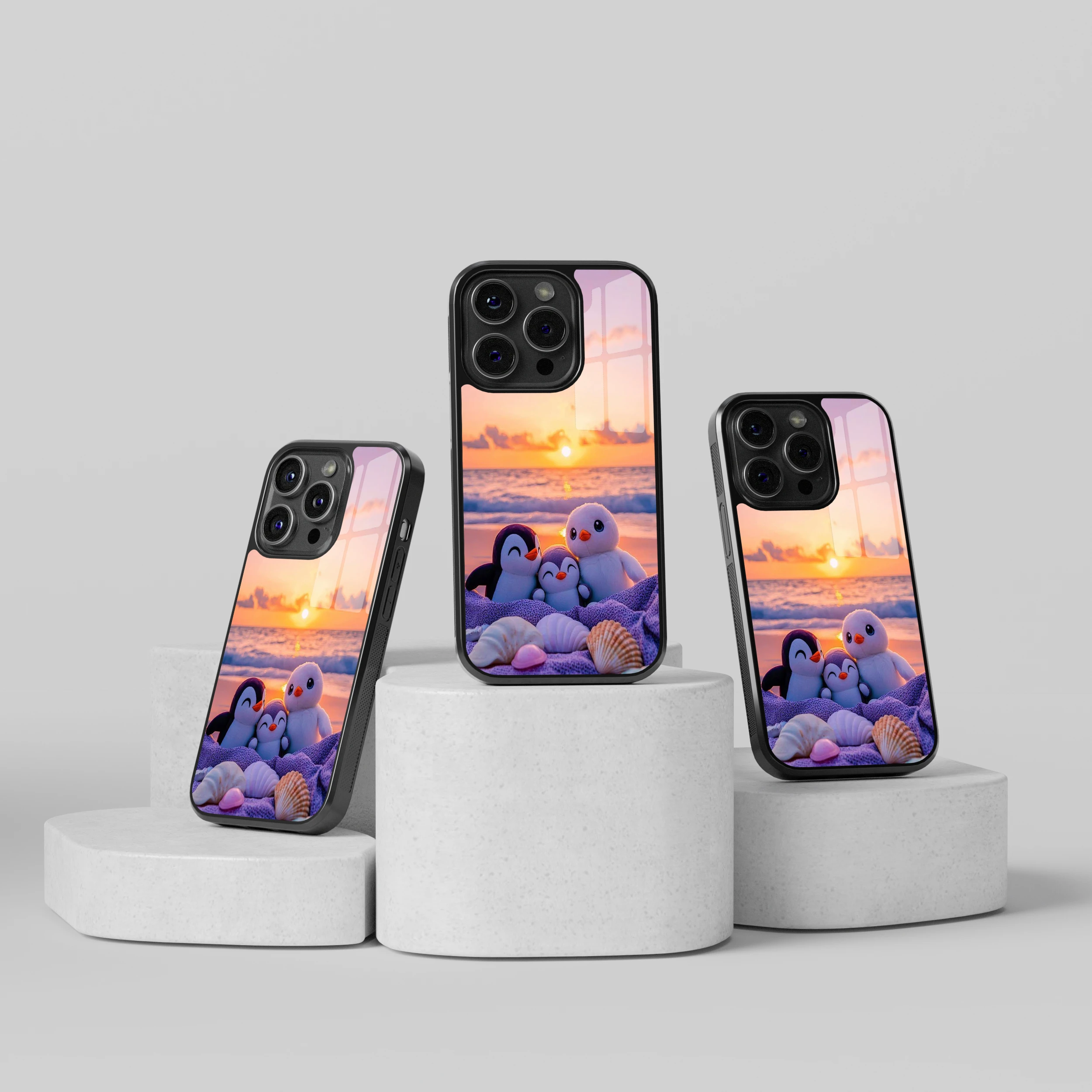 Penguın Famıly Flexible Cam Kılıf