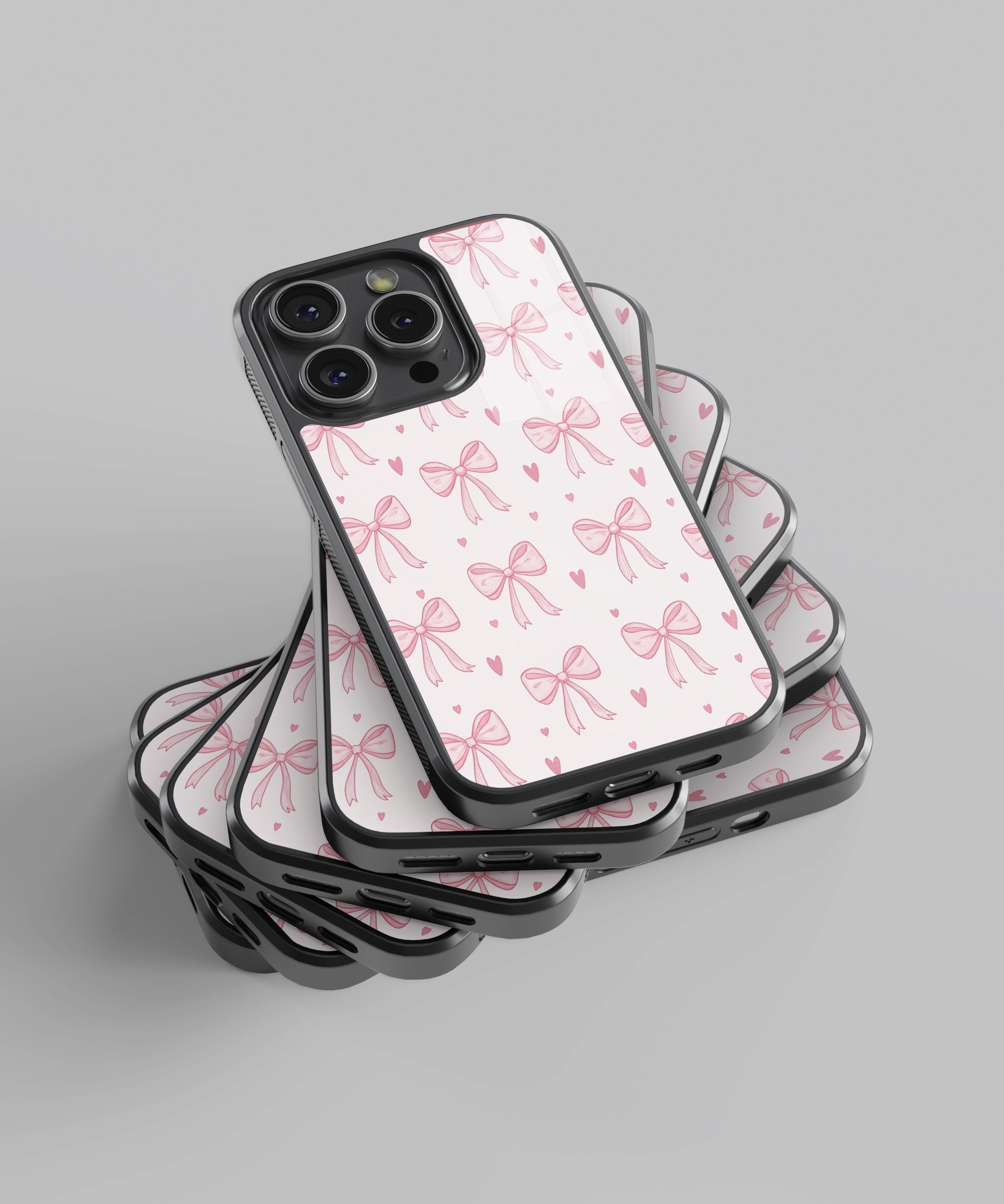  Pembe Noktalı Fiyonk Flexible Cam Kılıf