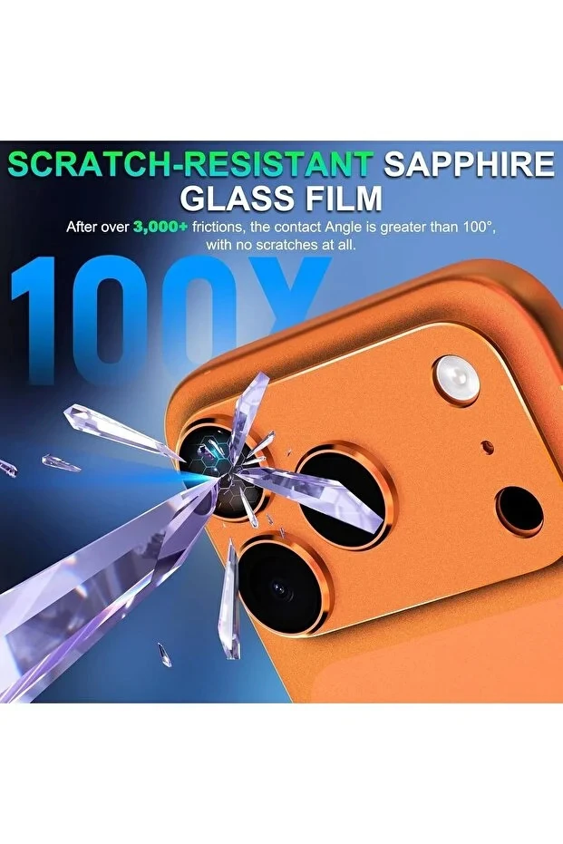 Apple 17 Serisi Kamera Lens Koruyucu Metal Çerceveli Tam Kaplar Koruyucu Cam