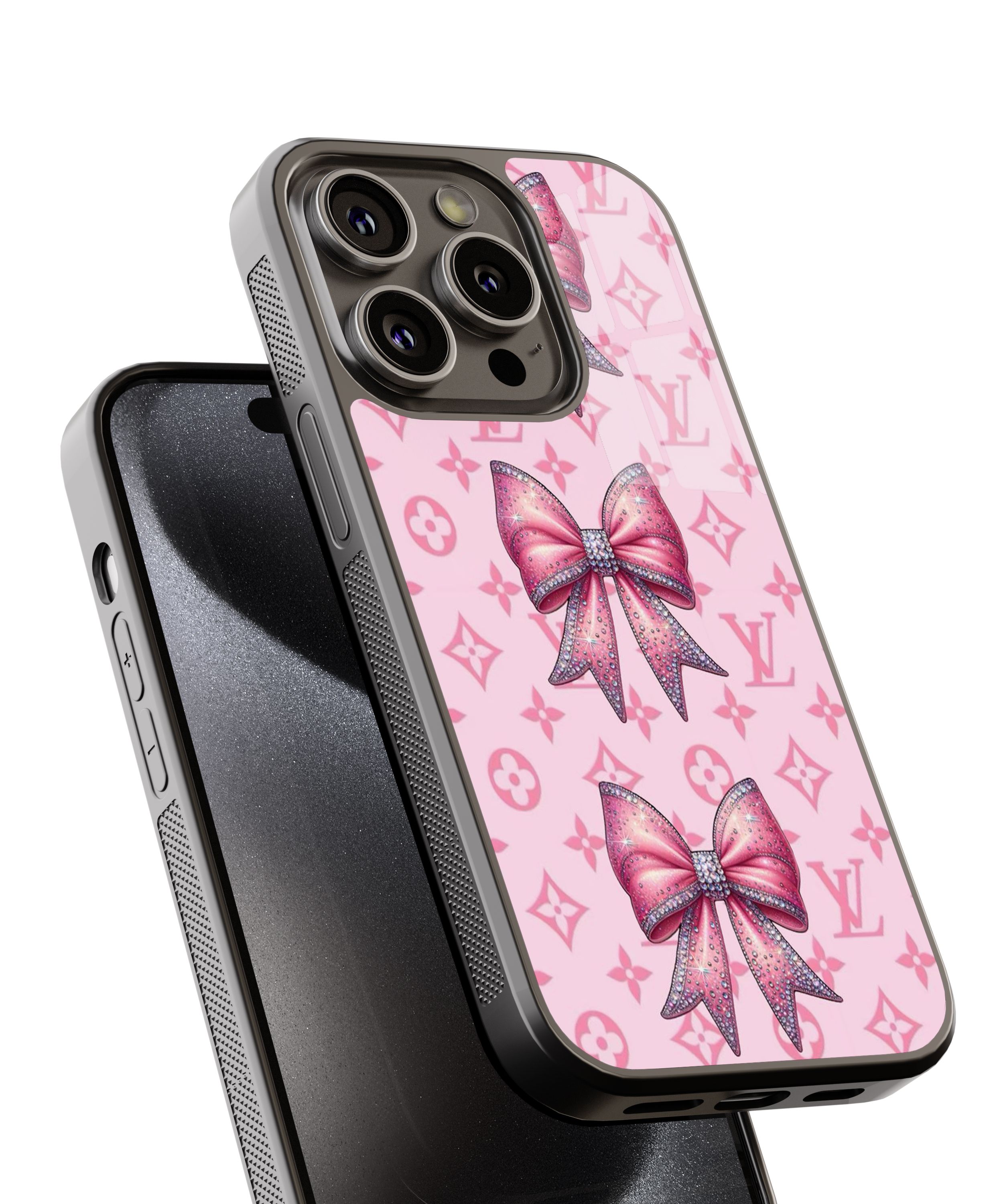 Pembe Taşlı Kurdele Flexible Cam Kılıf