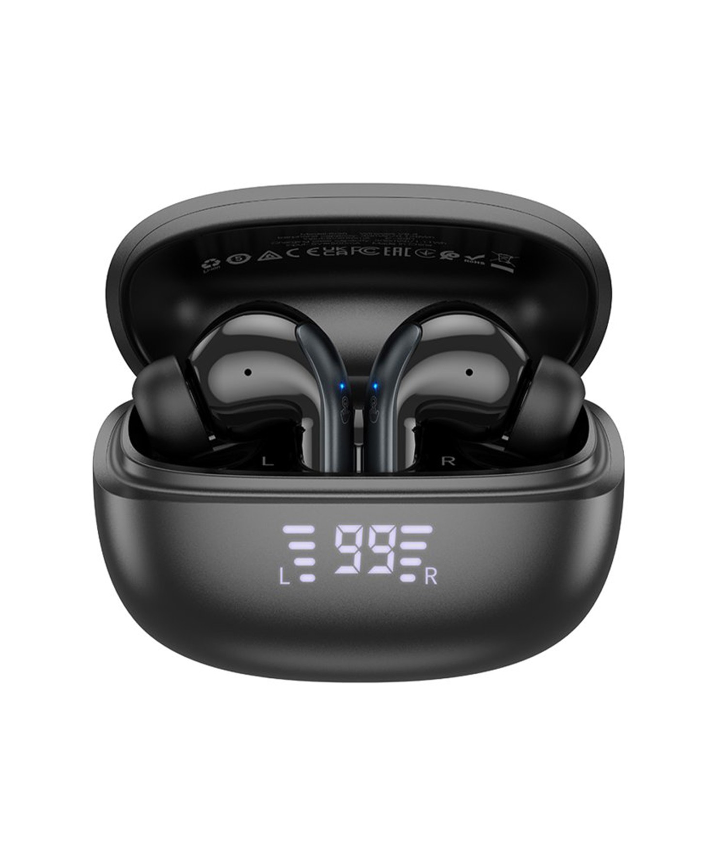 Hoco EQ5 Energy Aktif Gürültü Engelleyici Özellikli Bluetooth 5.3 Kablosuz TWS Airpods Kulaklık - Siyah