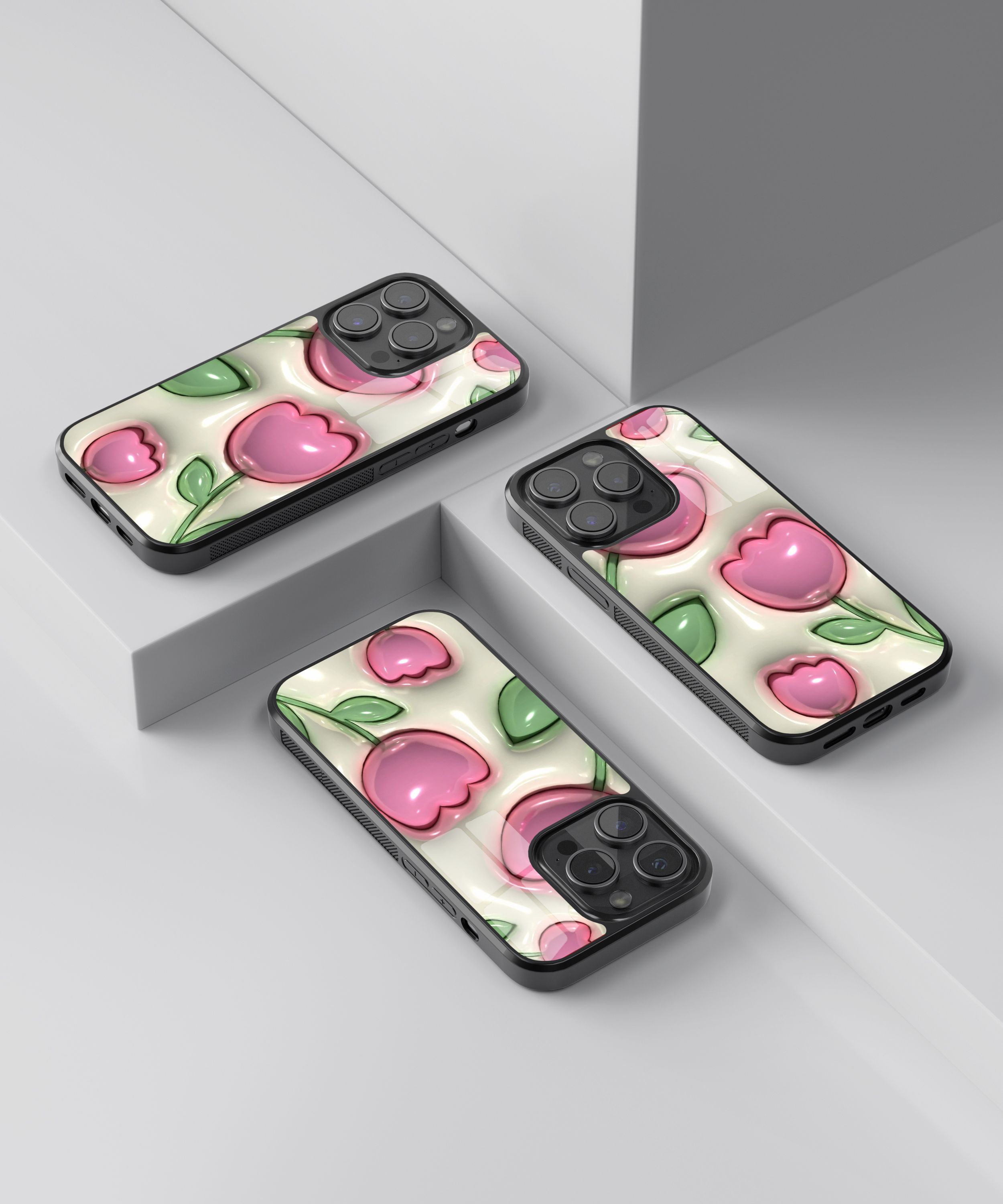 3D Pınk Tulıp Flexıble Cam Kılıf