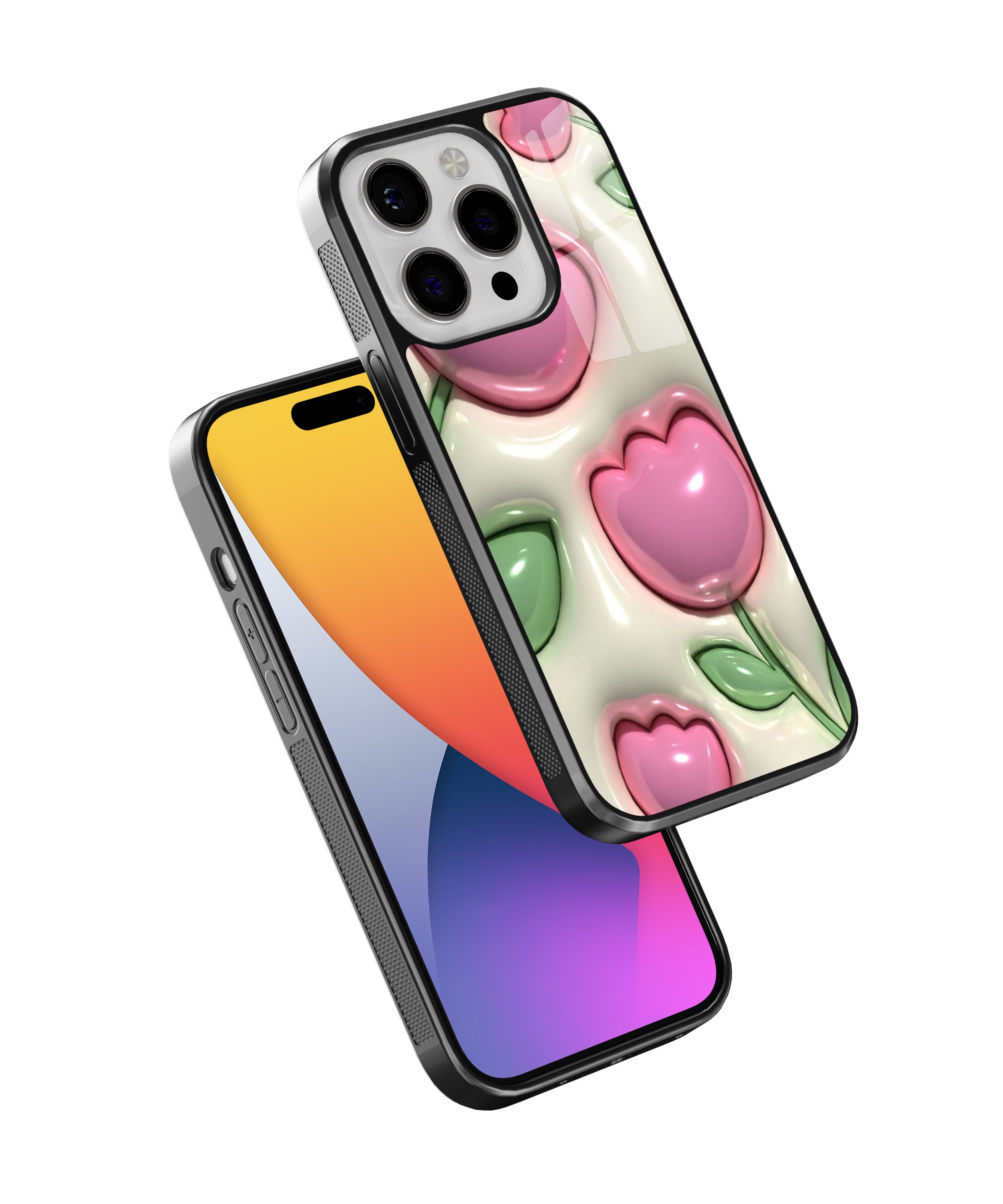 3D Pınk Tulıp Flexıble Cam Kılıf