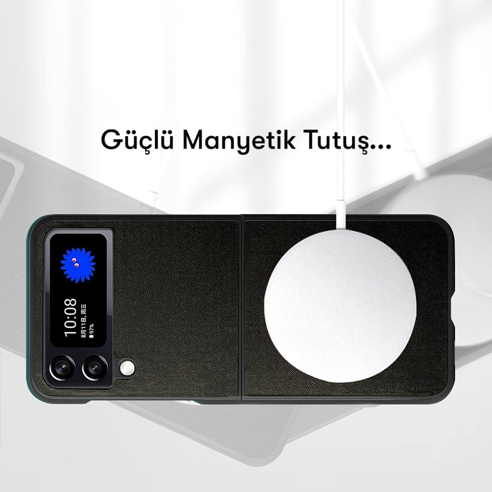 HDD Samsung Galaxy Z Flip 4 Kılıf Forum Magneticsafe Telefon Kılıfı - Siyah