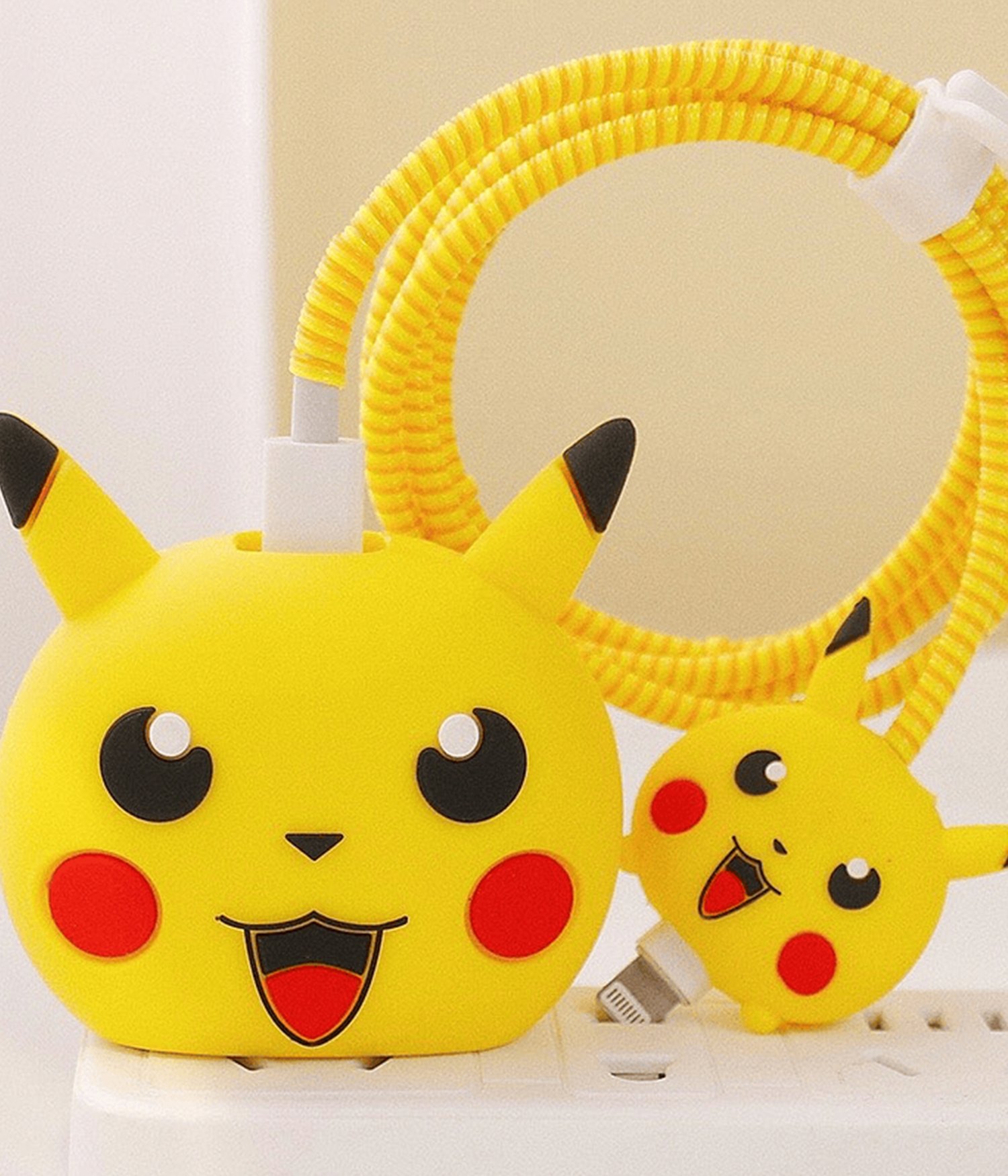 Iphone 18W/20W Uyumlu Şarj Aleti Kılıfı, Adaptör Ve Kablo Koruyucu Pikachu
