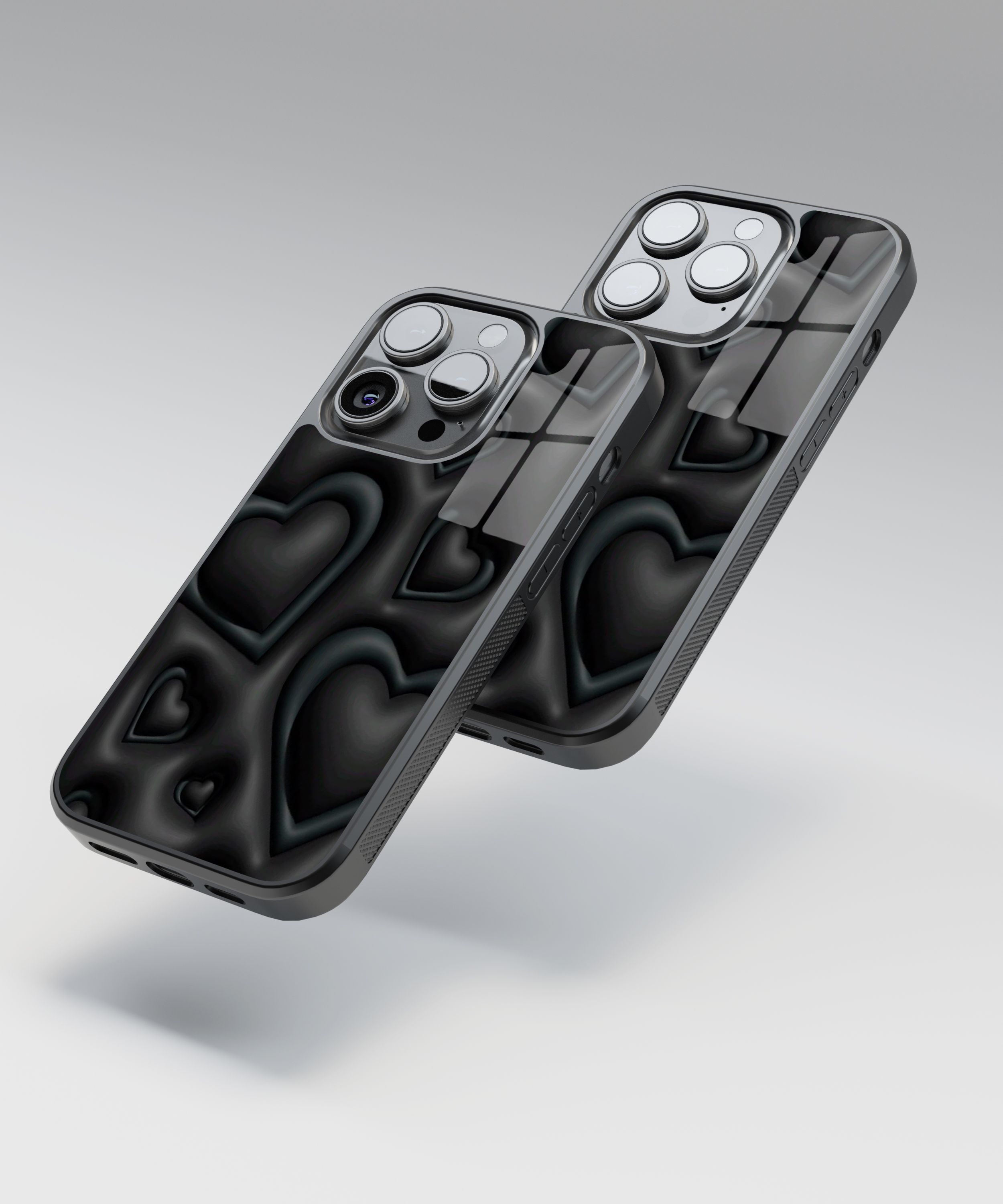 3D Black Heart Flexible Cam Kılıf