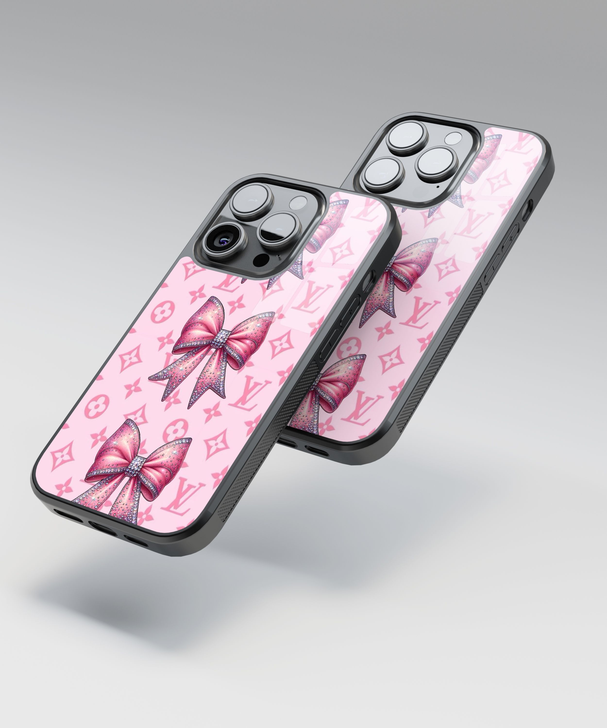 Pembe Taşlı Kurdele Flexible Cam Kılıf