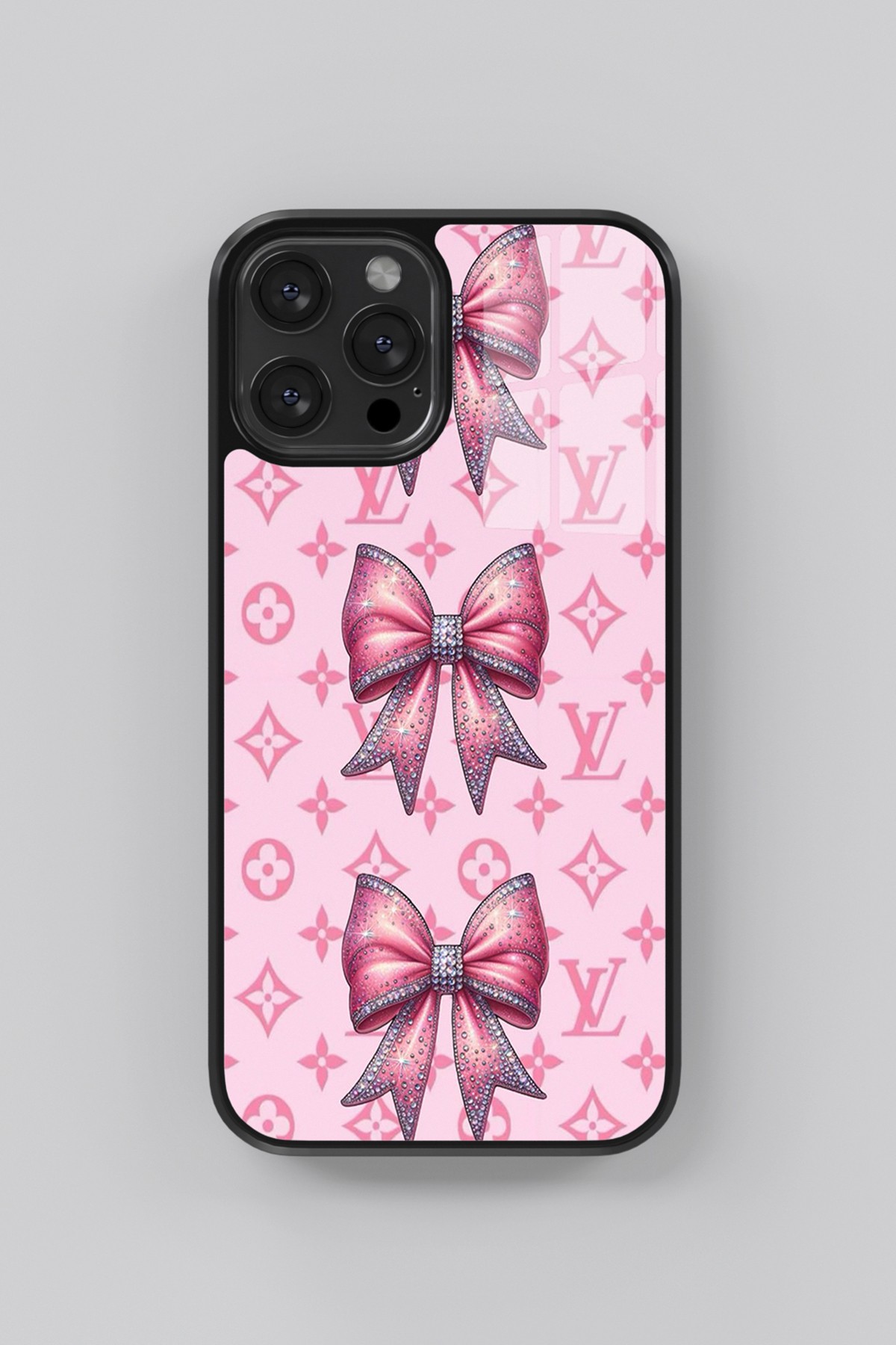 Pembe Taşlı Kurdele Flexible Cam Kılıf