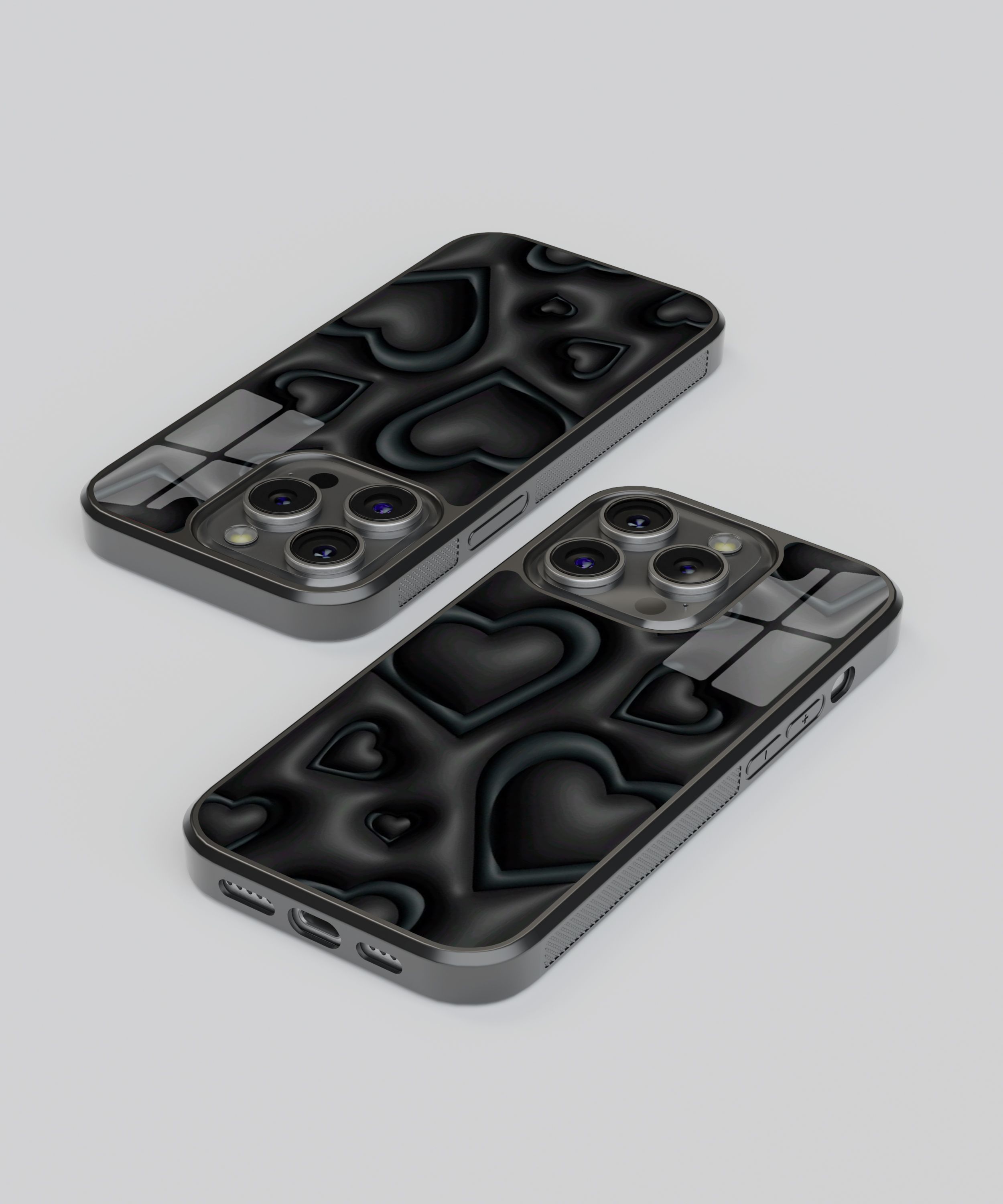 3D Black Heart Flexible Cam Kılıf