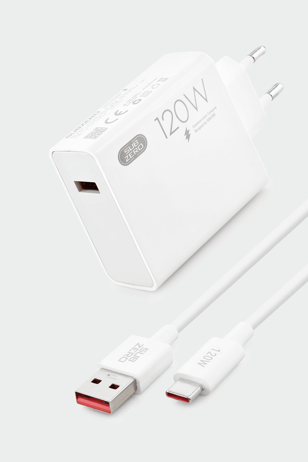 Subzero Usb to Type-C Kablo Şarj Cihazı Seti Beyaz