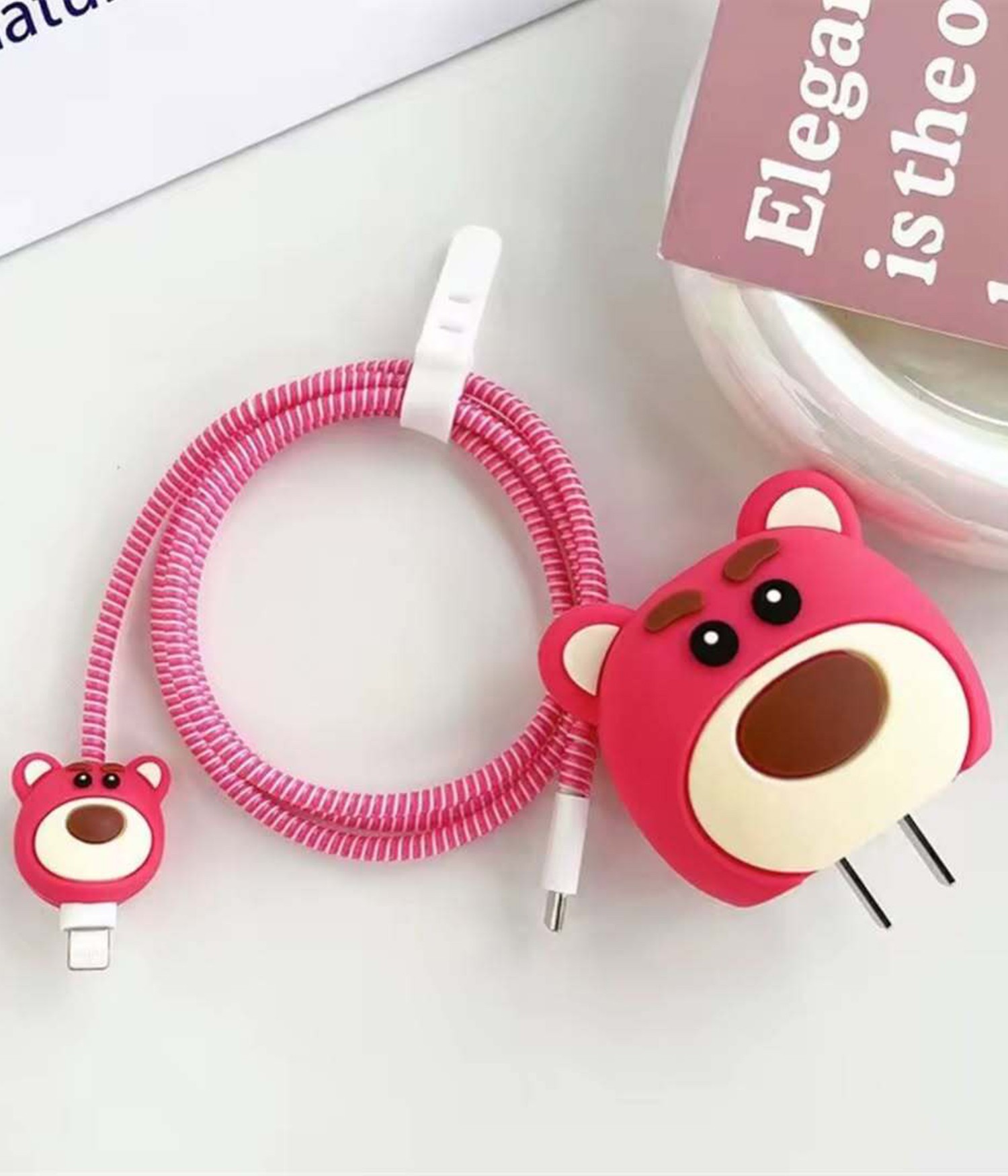 Iphone 18W/20W Uyumlu Şarj Aleti Kılıfı, Adaptör Ve Kablo Koruyucu Ayıcık