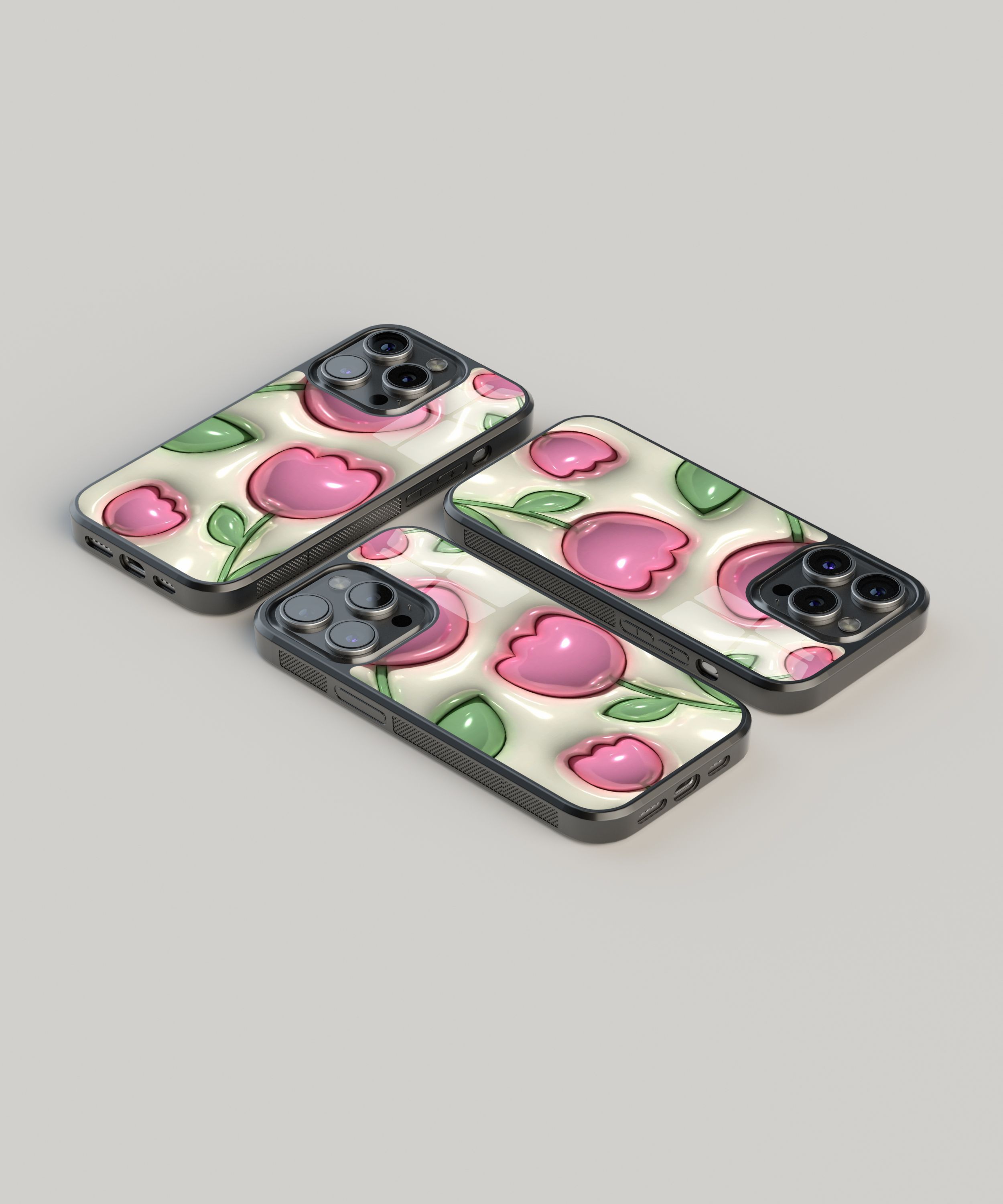 3D Pınk Tulıp Flexıble Cam Kılıf