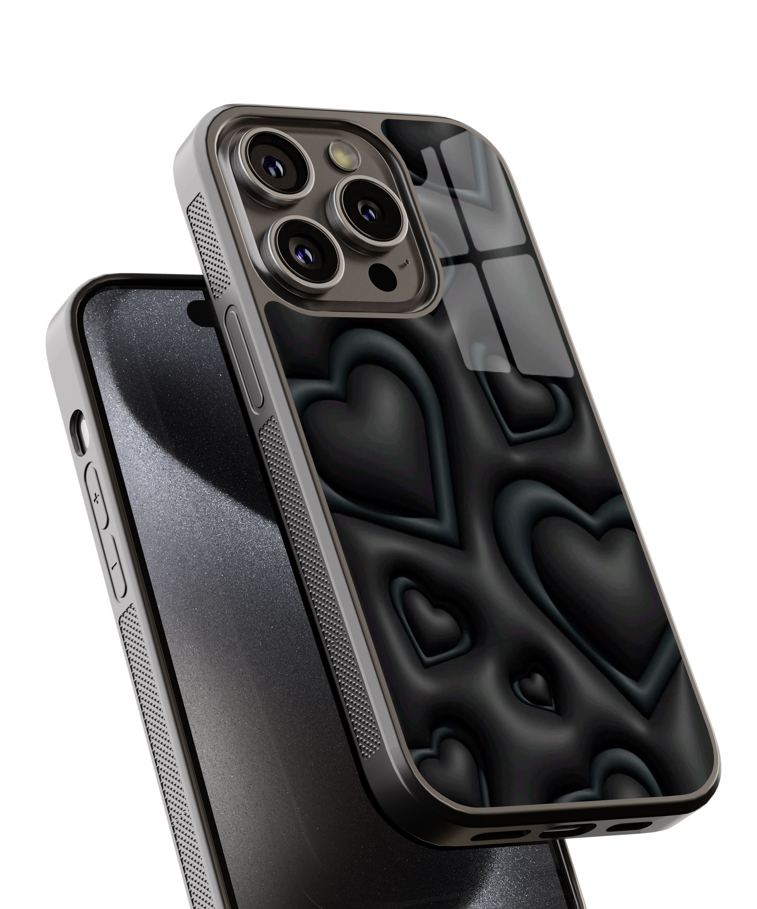 3D Black Heart Flexible Cam Kılıf
