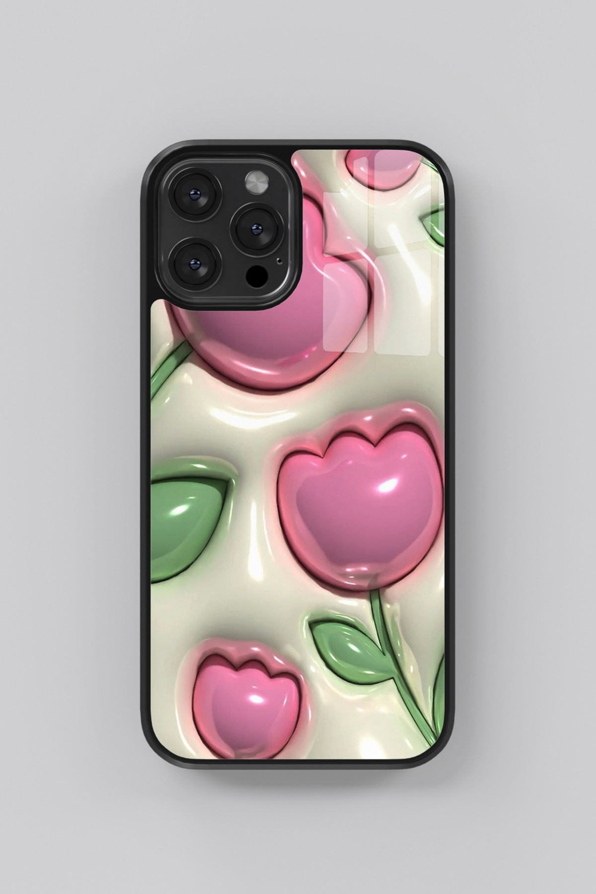 3D Pınk Tulıp Flexıble Cam Kılıf