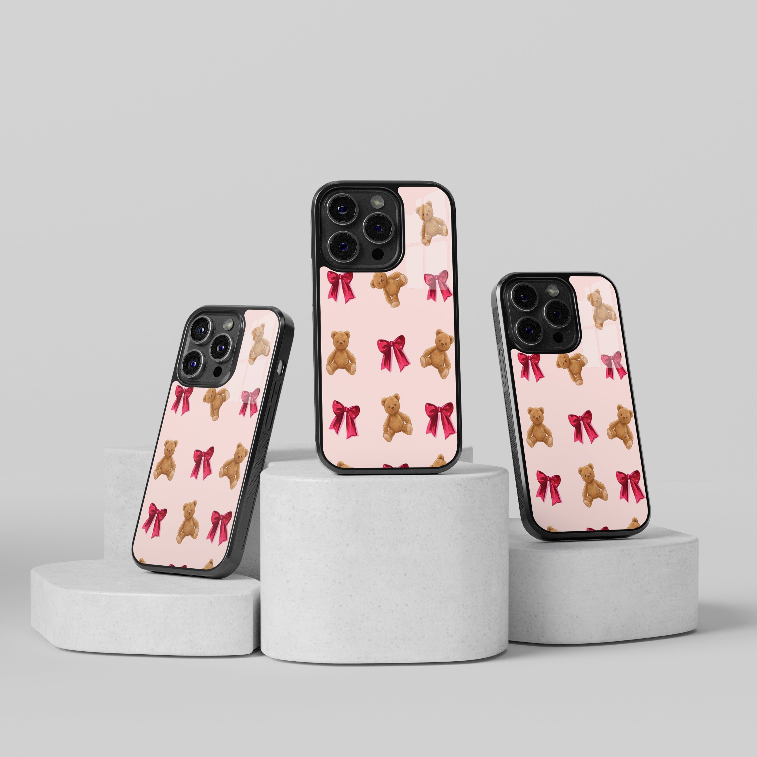 Kırmızı Kurdele-Ayıcık Flexible Cam Kılıf