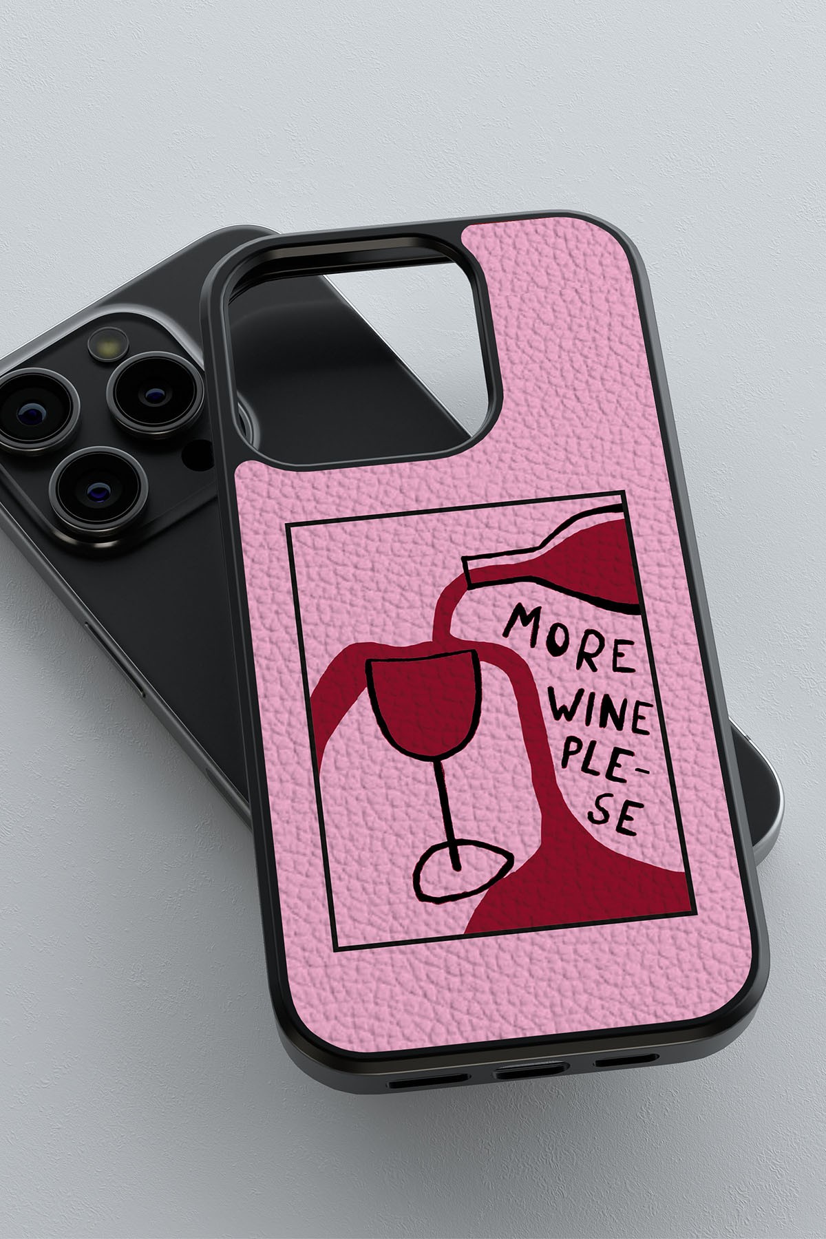 More Wine Please Vegie Deri Kılıf