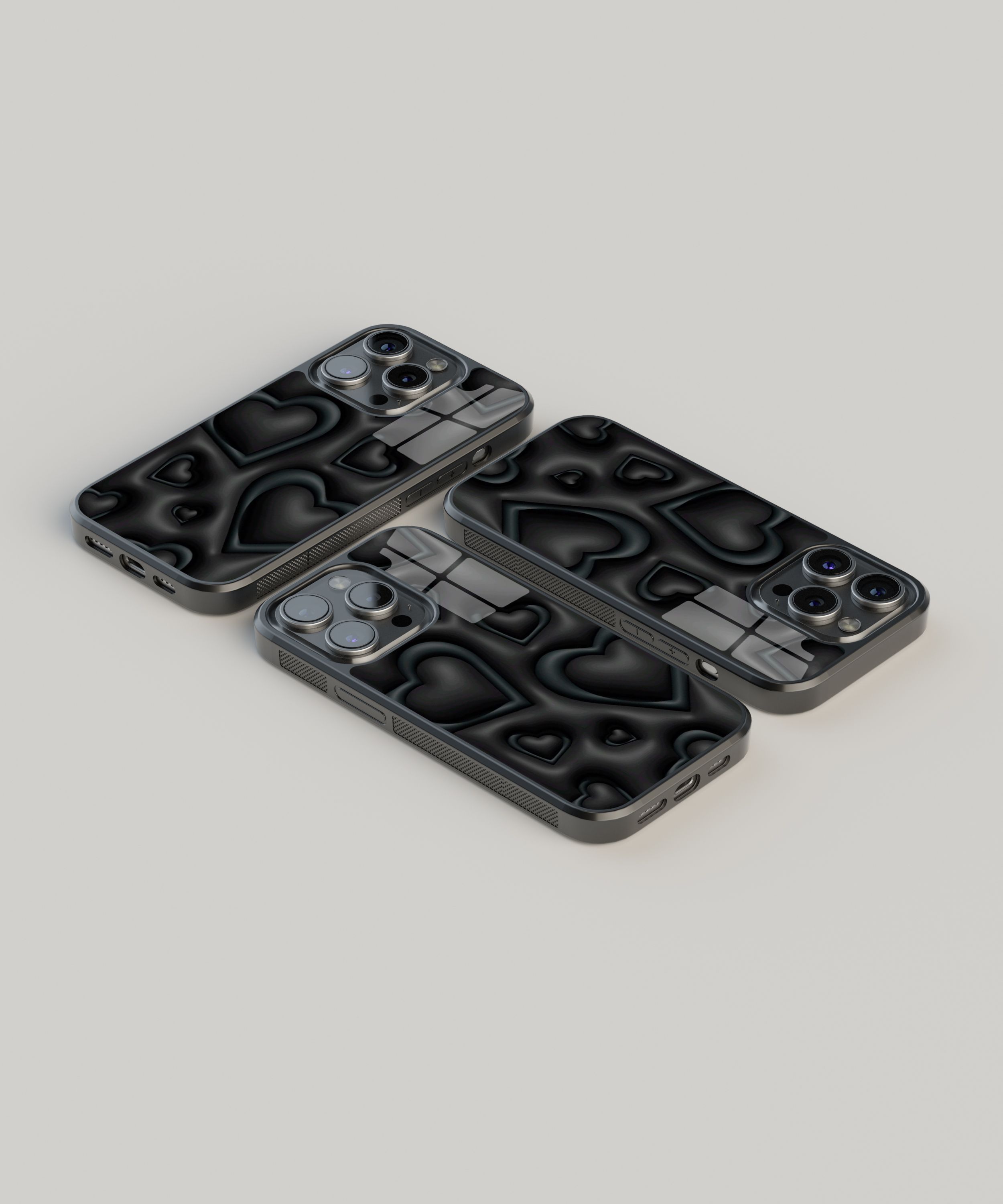 3D Black Heart Flexible Cam Kılıf