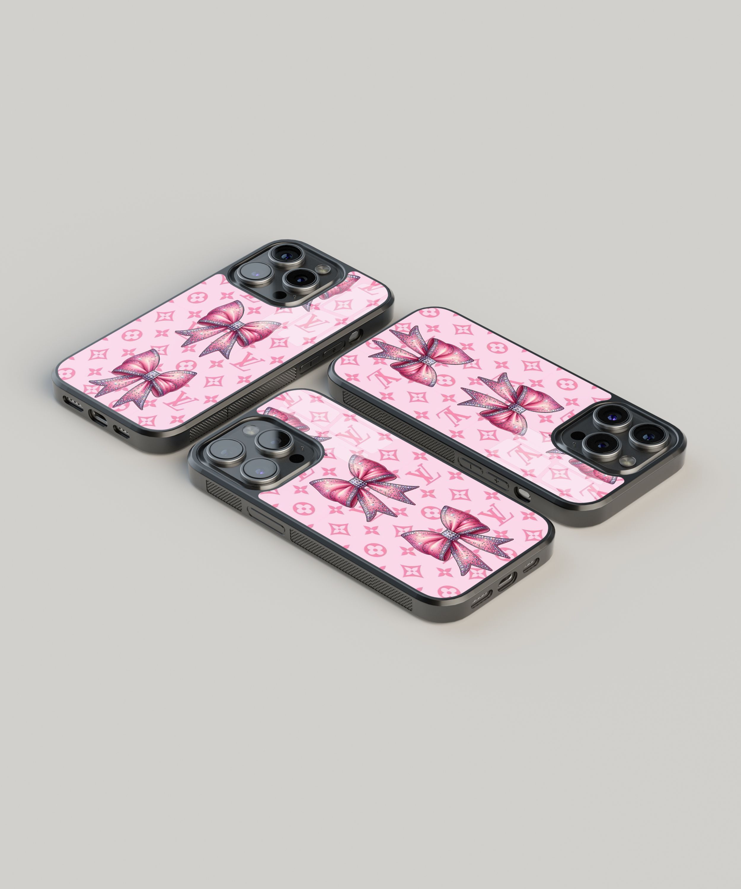 Pembe Taşlı Kurdele Flexible Cam Kılıf