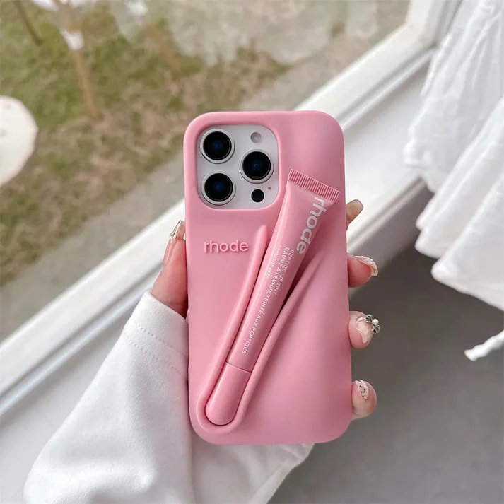 Iphone 13-14-15 Rhode Lips Case Şeker Pembe 