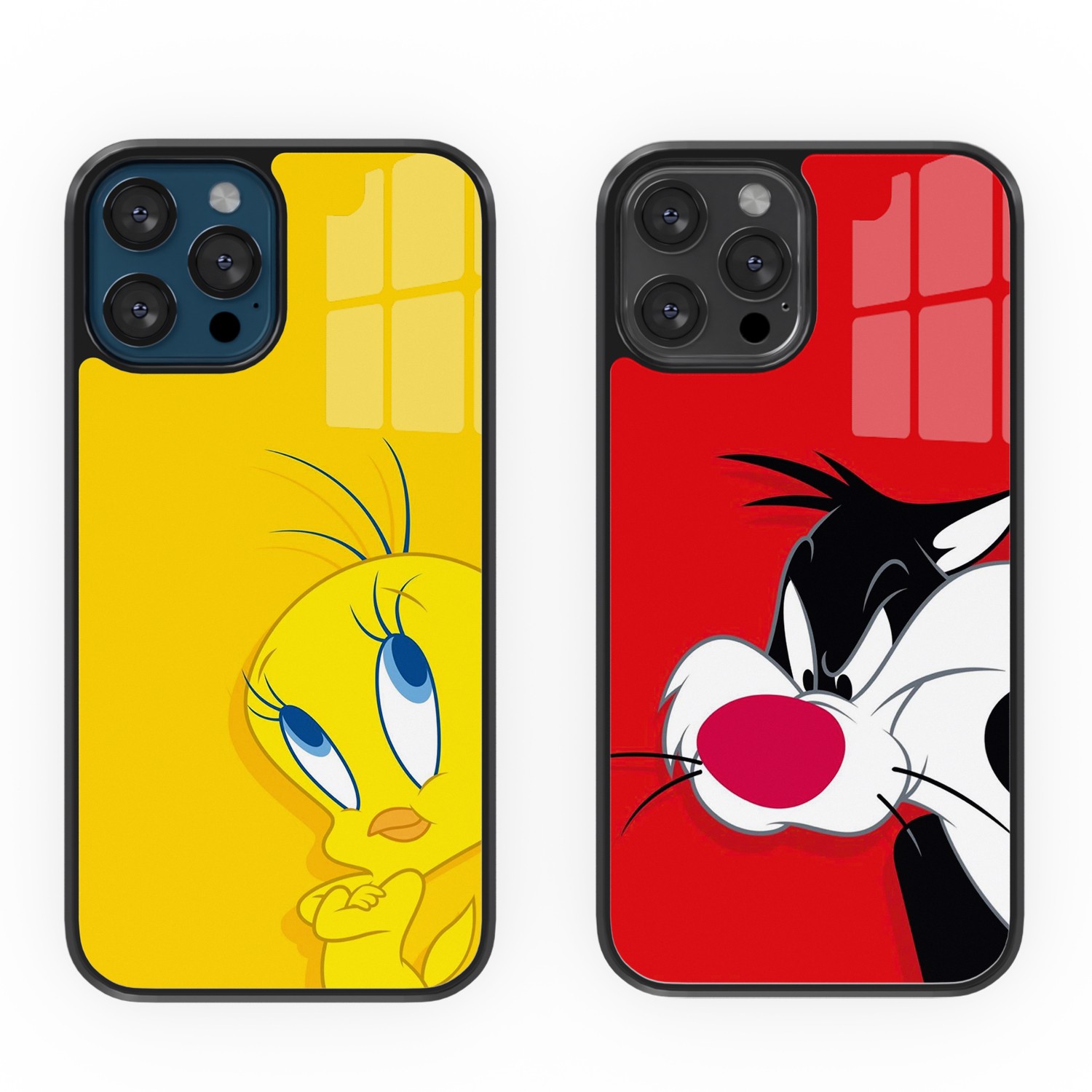 Tweety ve Sylvester Çift Flexıble Cam Kılıf