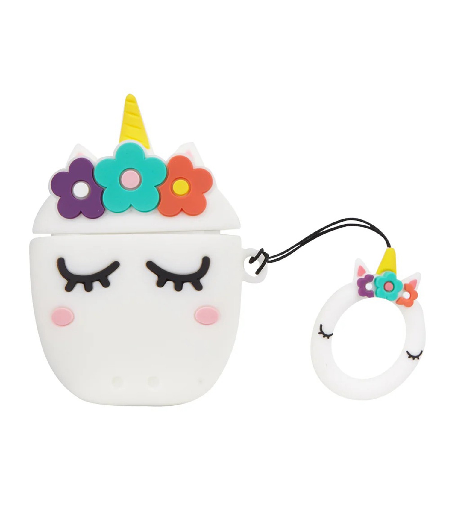 Beyaz Unicorn Figürlü Airpods 1-2 Kılıfı
