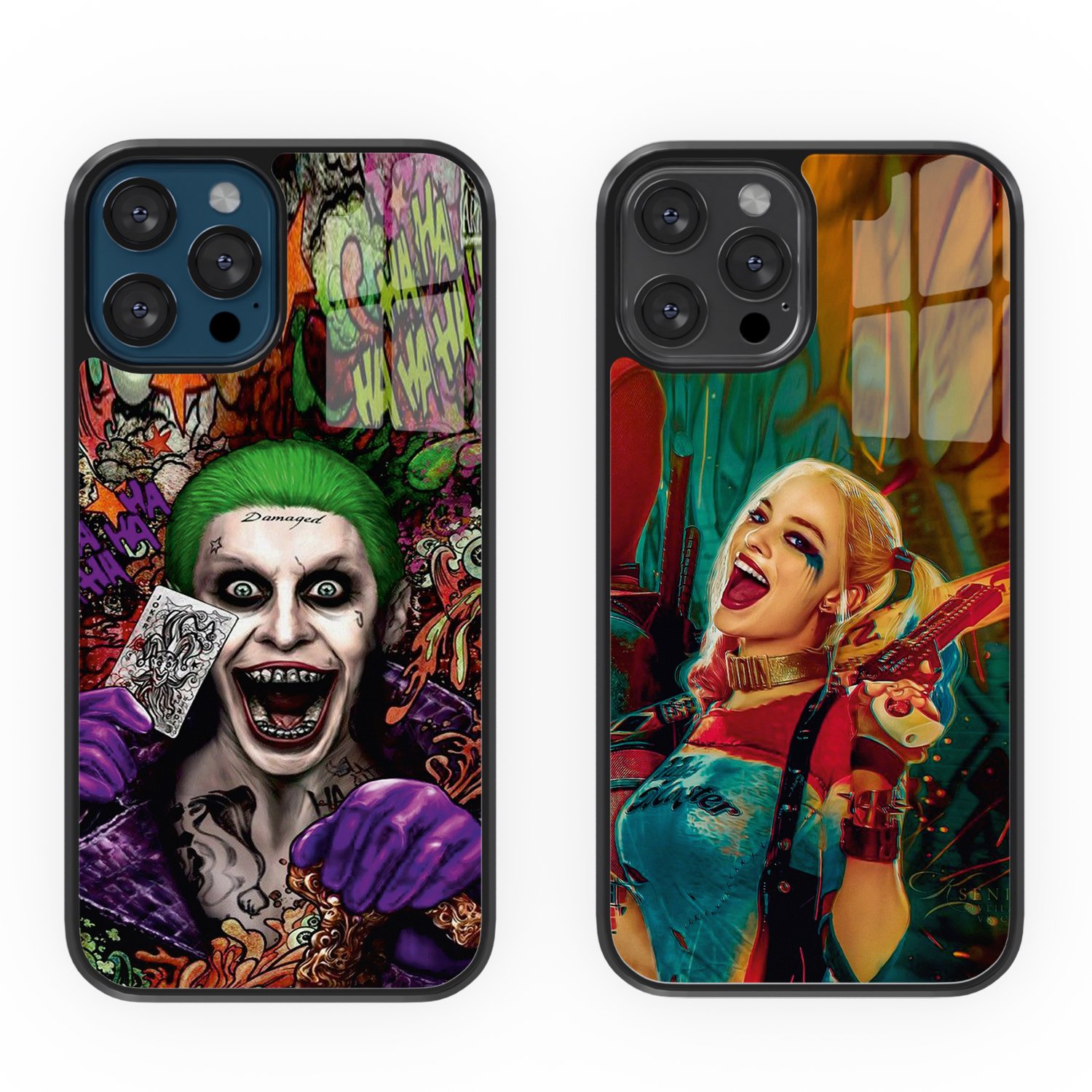 Joker-Harley Çift Flexıble Cam Kılıf 