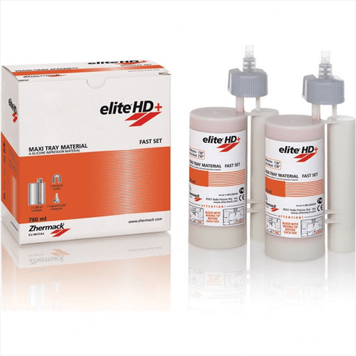 Zhermack Elite HD+ Maxi Tray Material Fast Set 2x380 ml - Otomatik Ölçü Cihazları İçin Yoğun Kıvamlı ve Yüksek Vizkoziteli A Silikon
