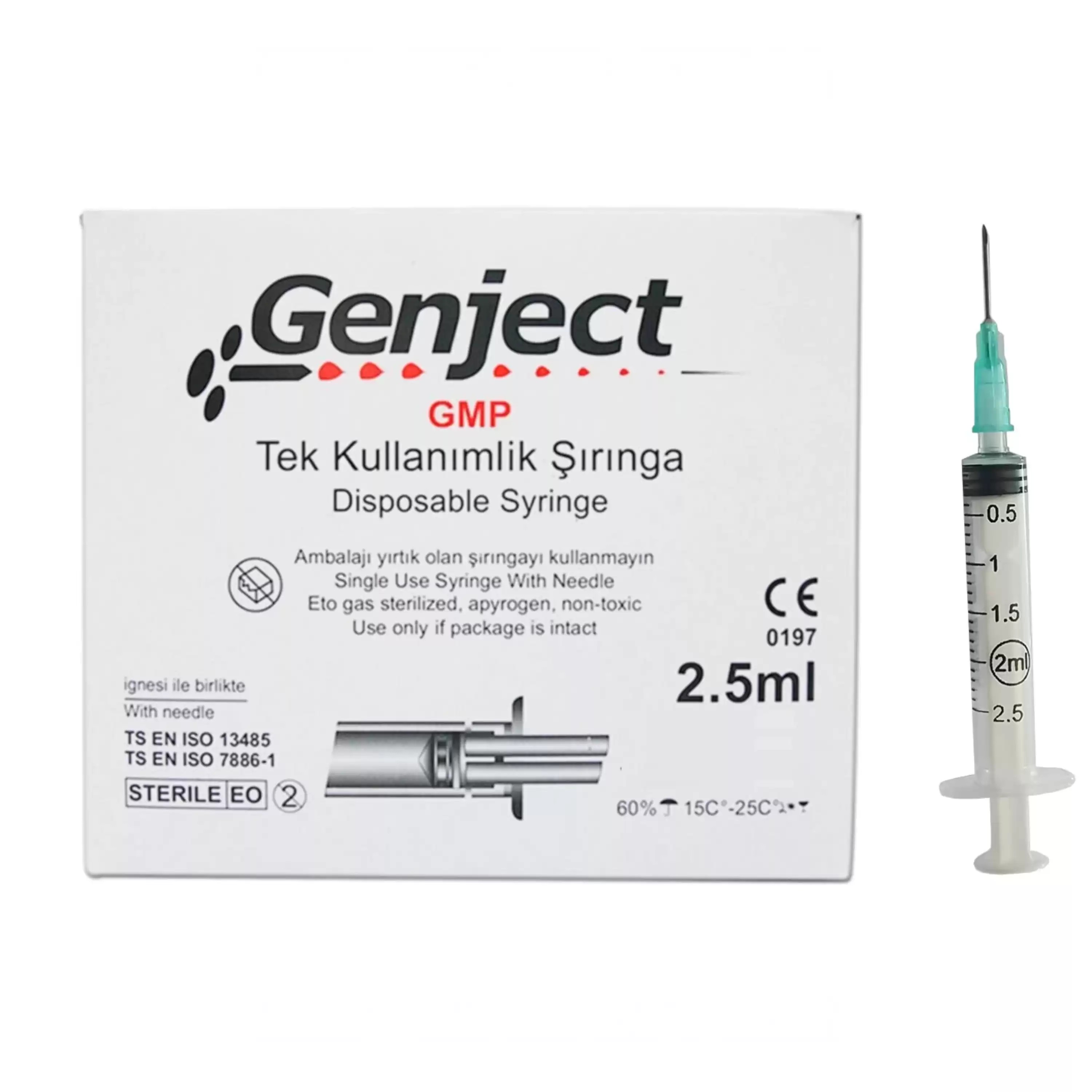 Genject Dental Enjektör Şırınga 3p 27gx40mm 250 Adet
