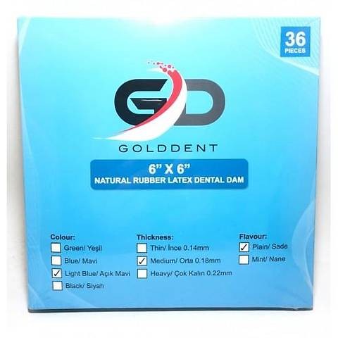 Golddent Natural Rubber Lateks Dental Dam