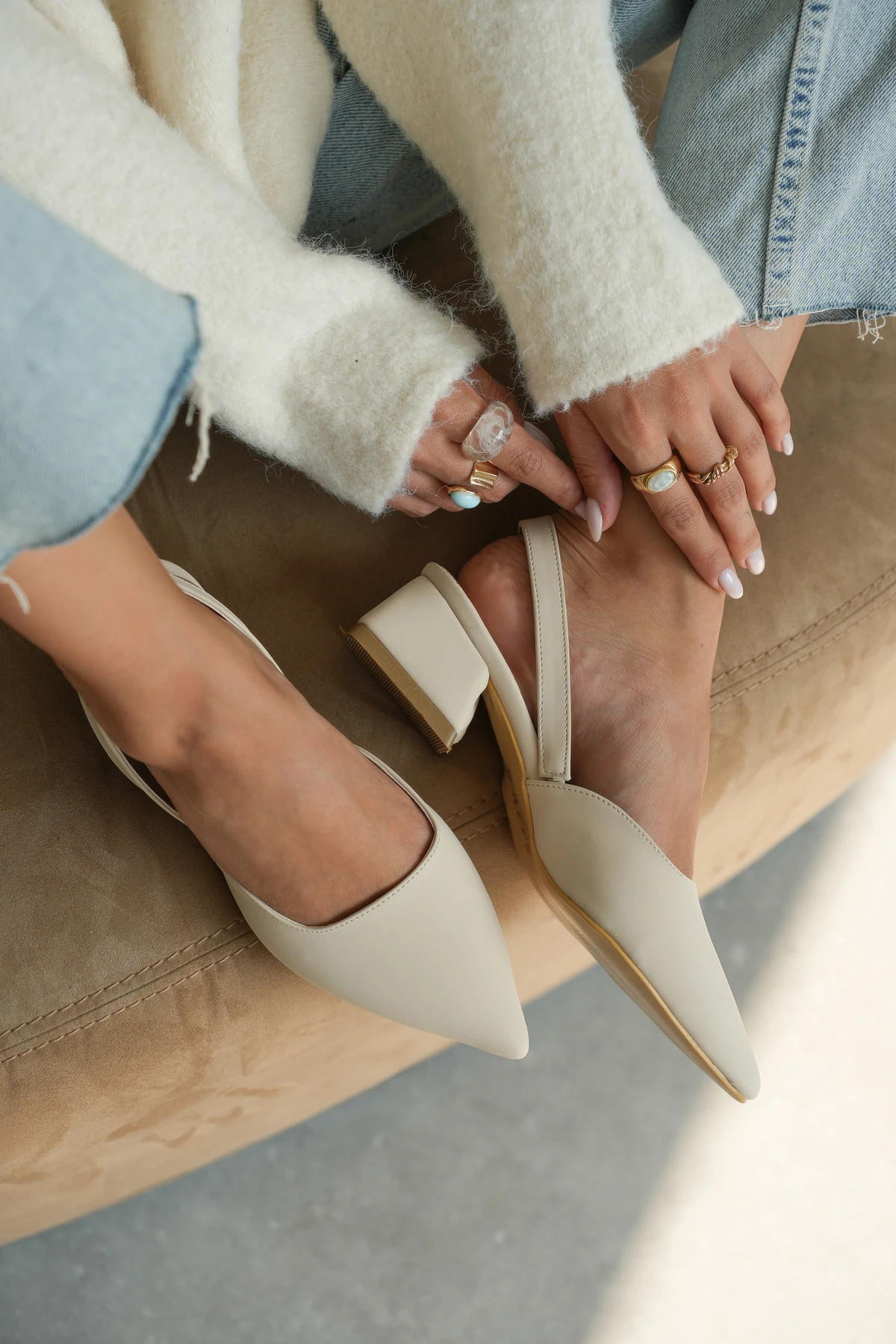 Verla Kadın Cilt Alçak Tabanlı Topuklu Ayakkabı