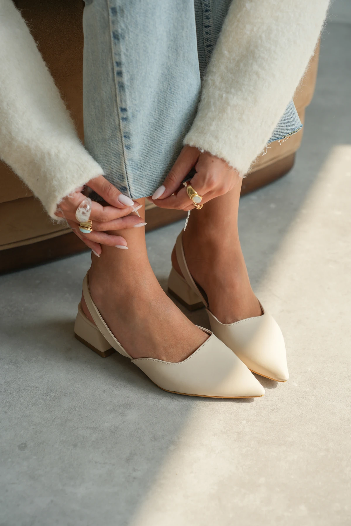 Verla Kadın Cilt Alçak Tabanlı Topuklu Ayakkabı