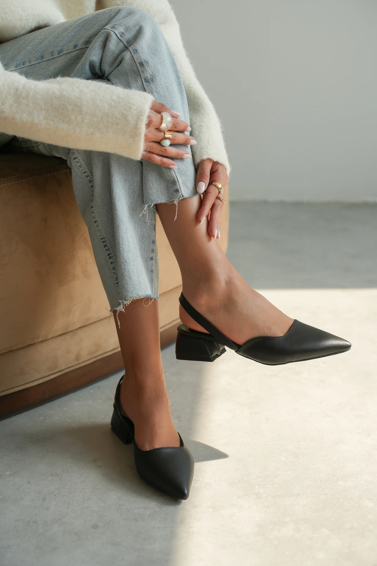 Verla Kadın Cilt Alçak Tabanlı Topuklu Ayakkabı