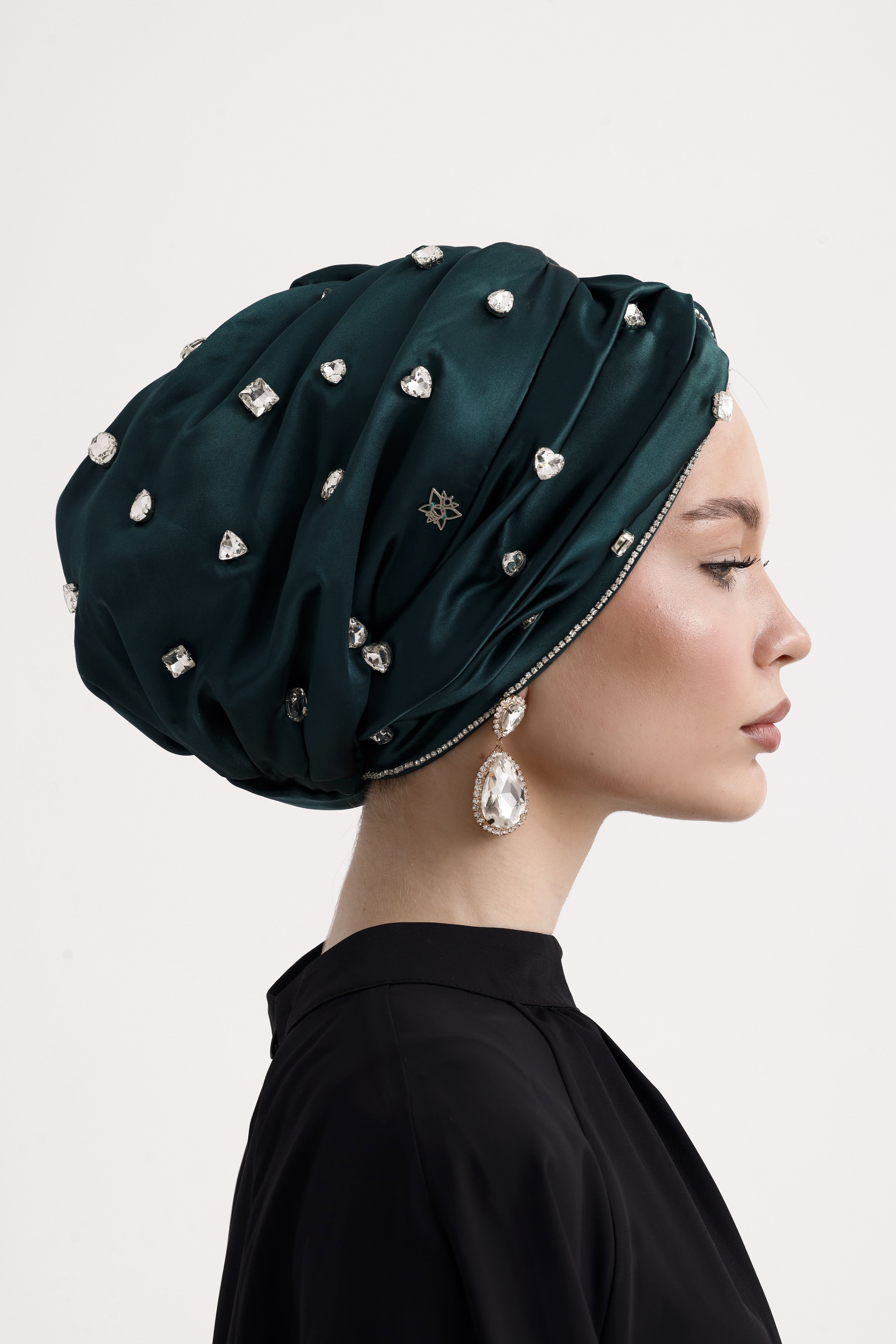 Diamond Filled Turban - Emerald