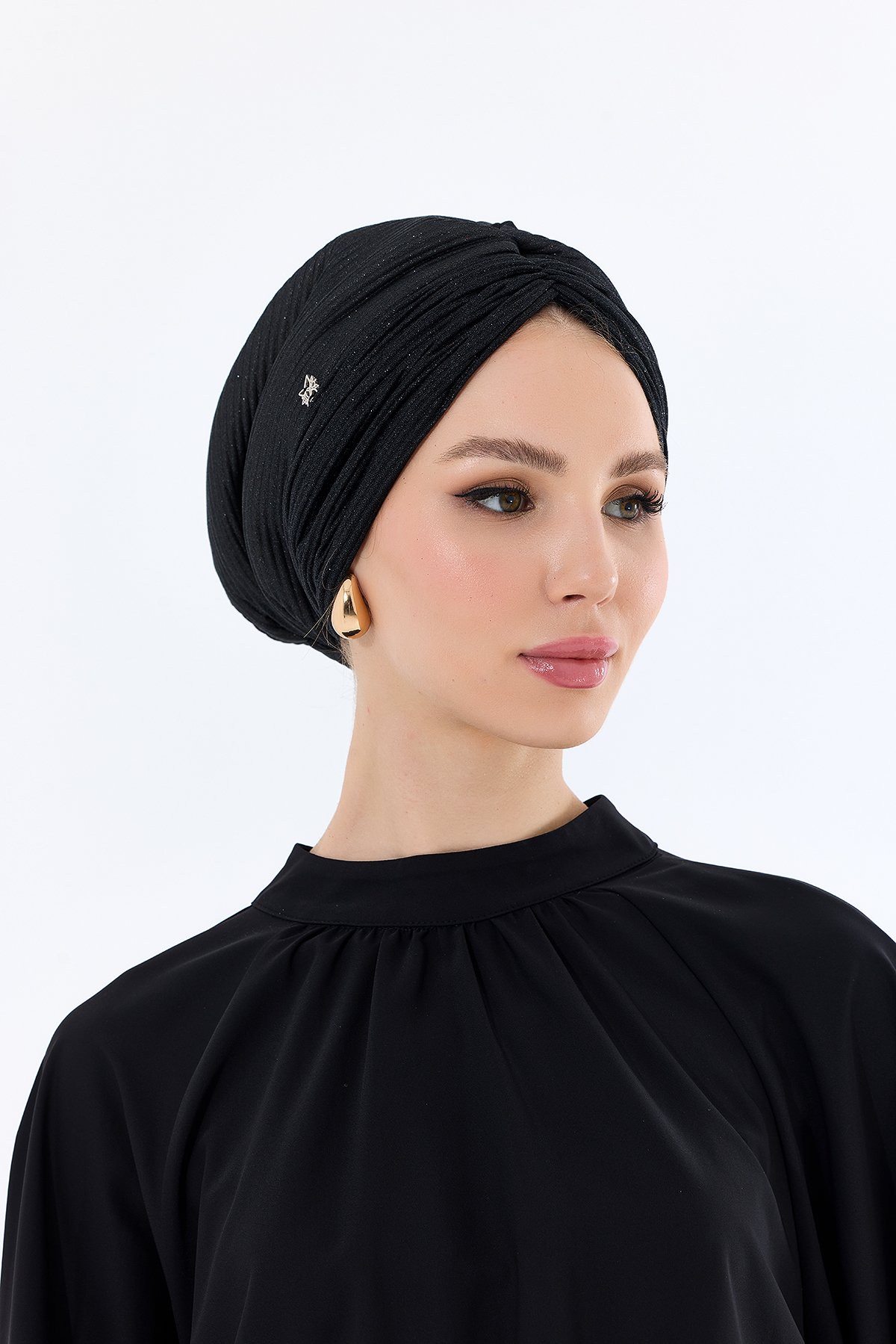 Pleat Abrans Turban - Black