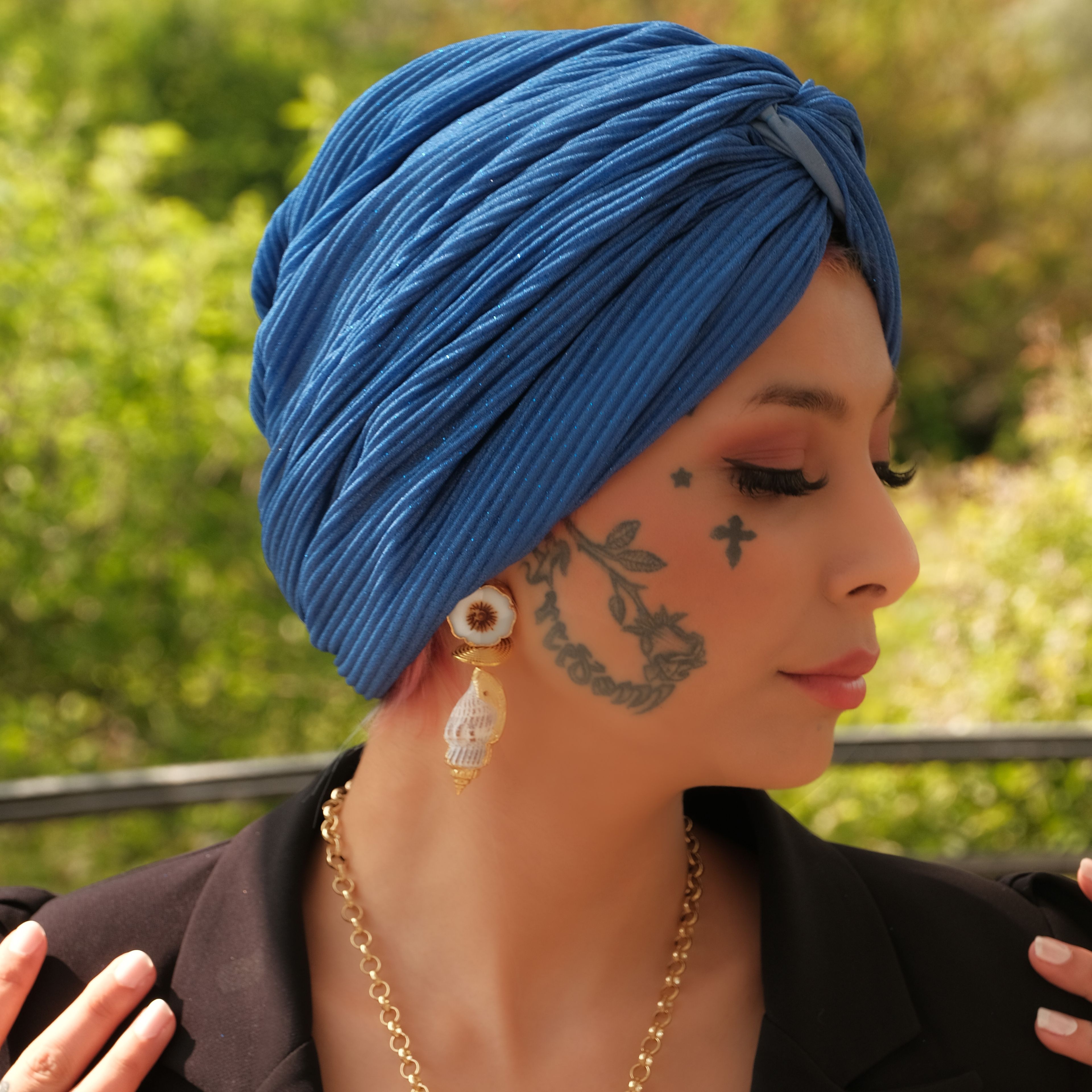 Plead Mezge Turban - Dark blue