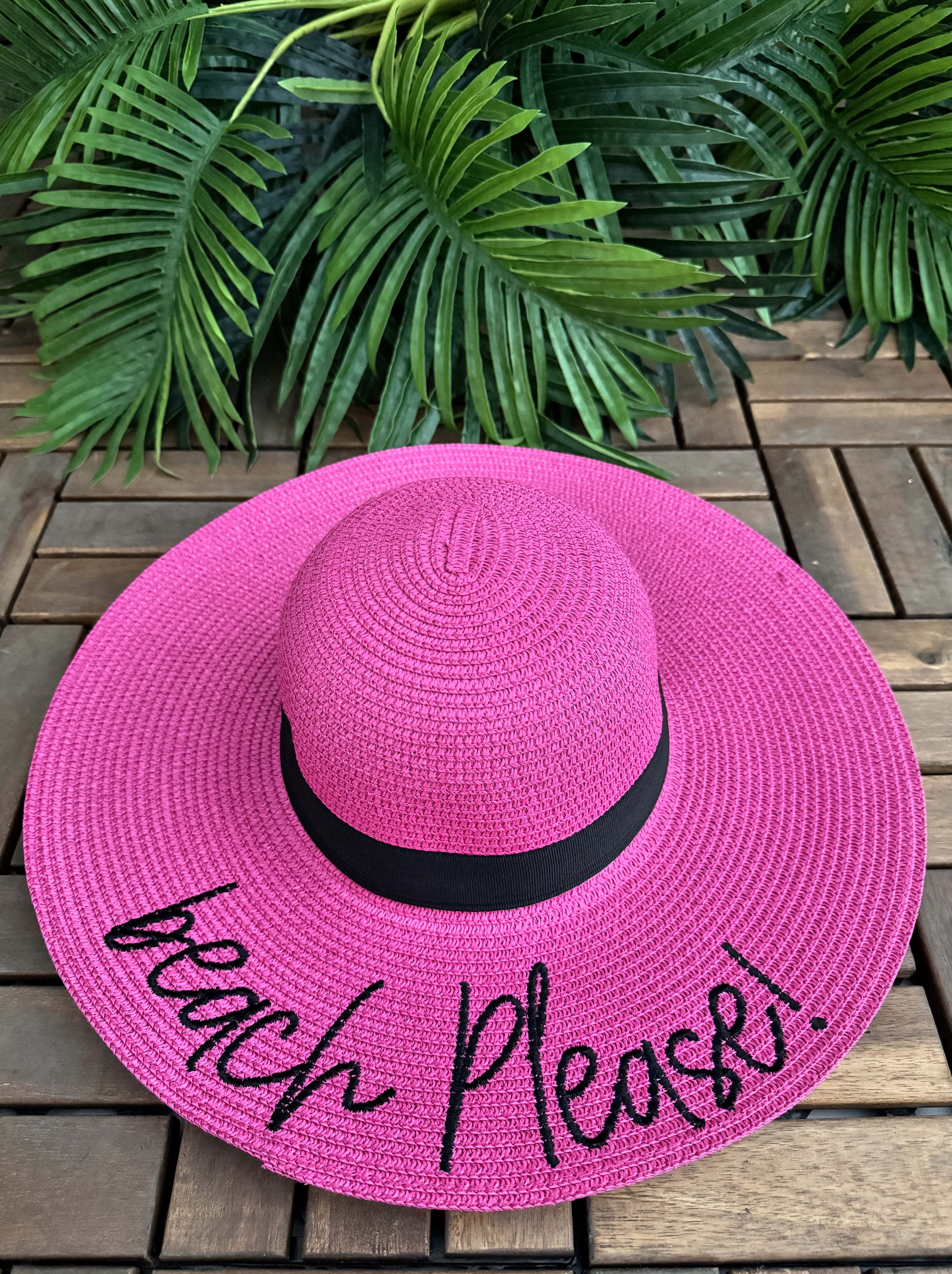 Beach Please Hasır Şapka - Pembe