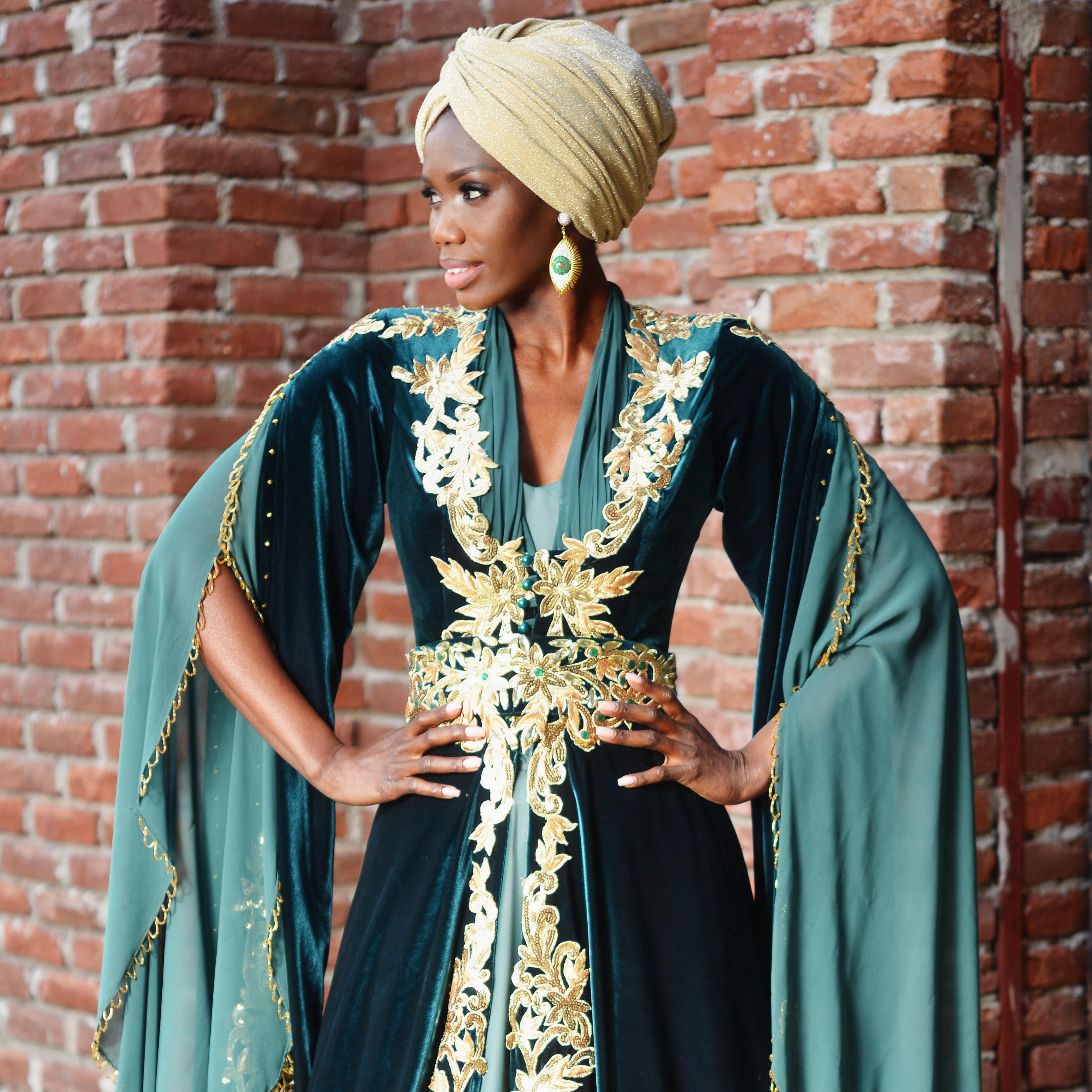 Gold Caftan Mezge Turban