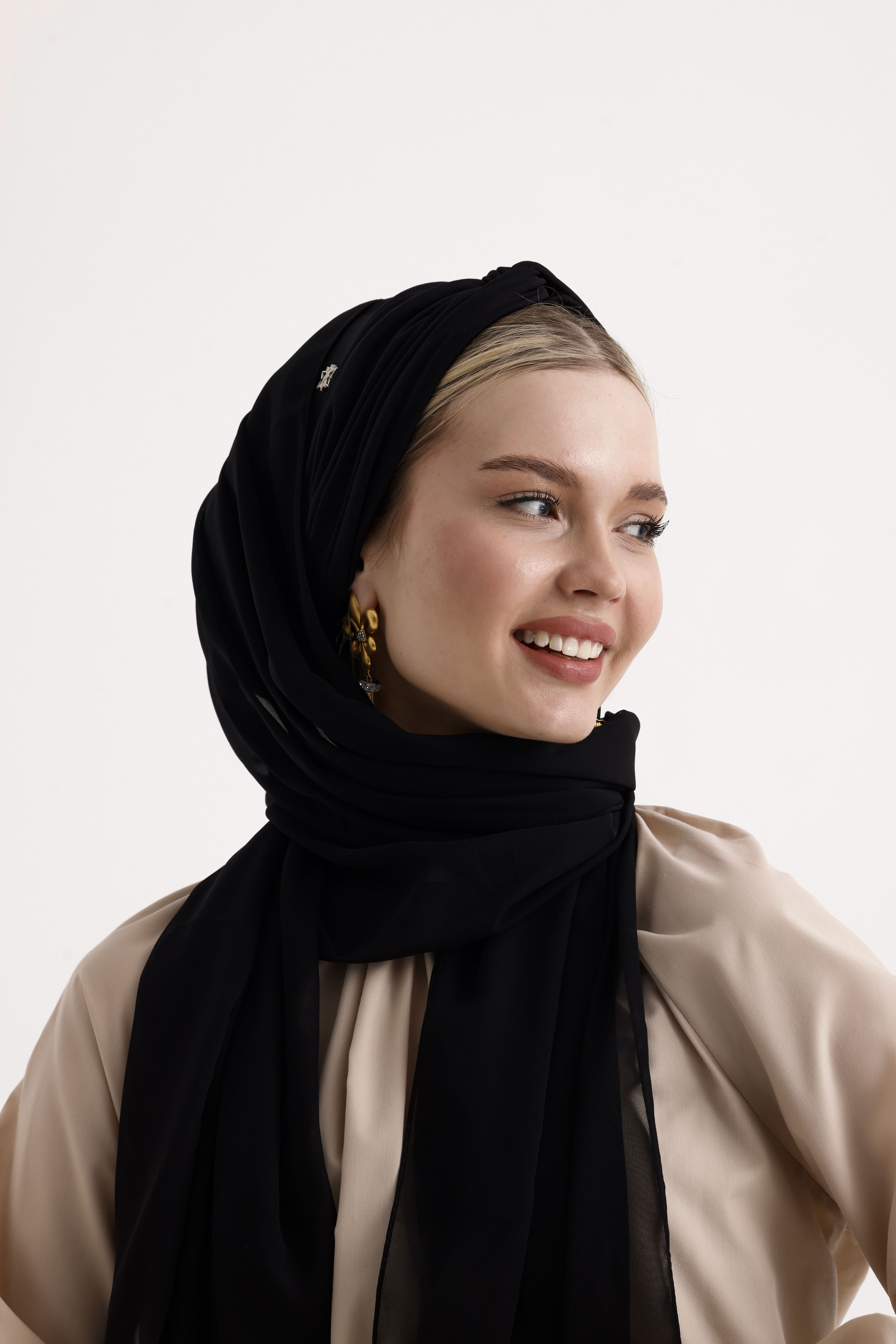 Twisted Sisre Turban with Shawn - Black