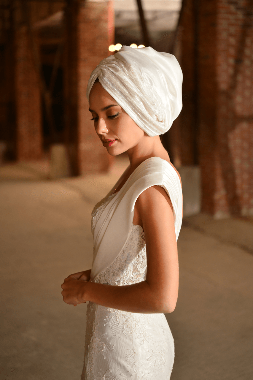 Bride Turban with Embroidery