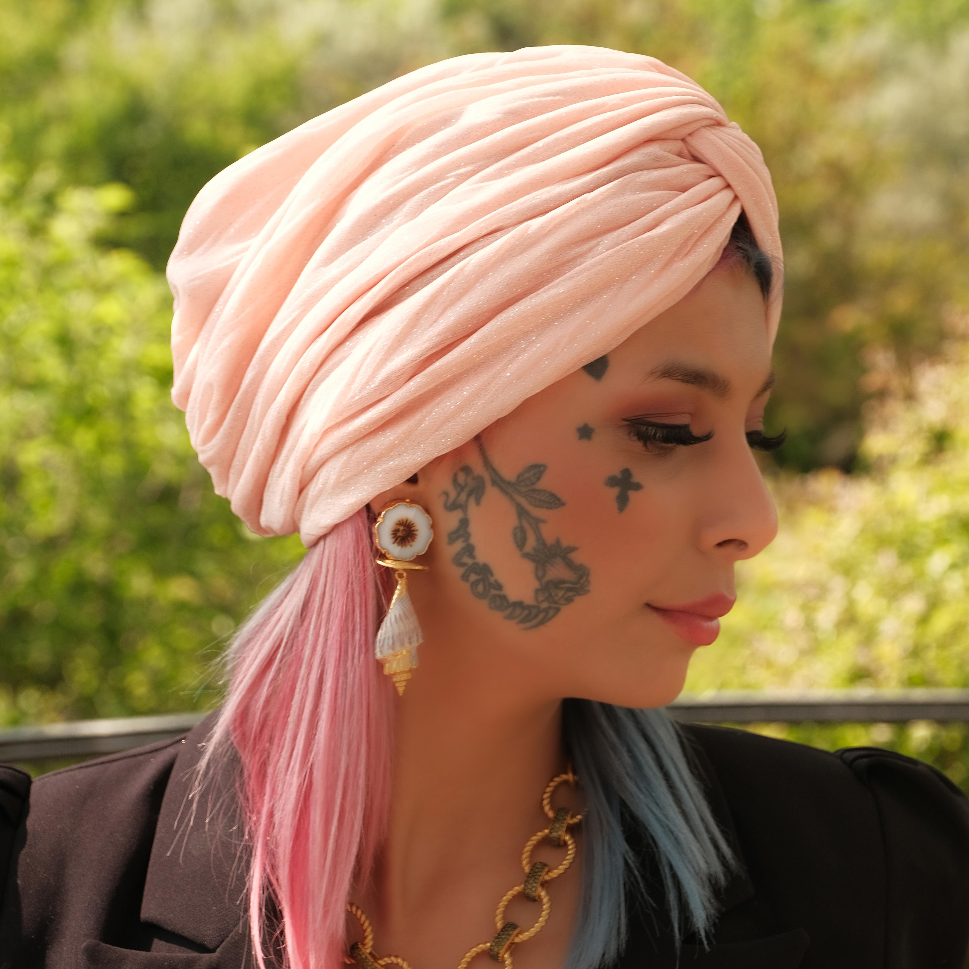 Plead Mezge Turban - Peach Color