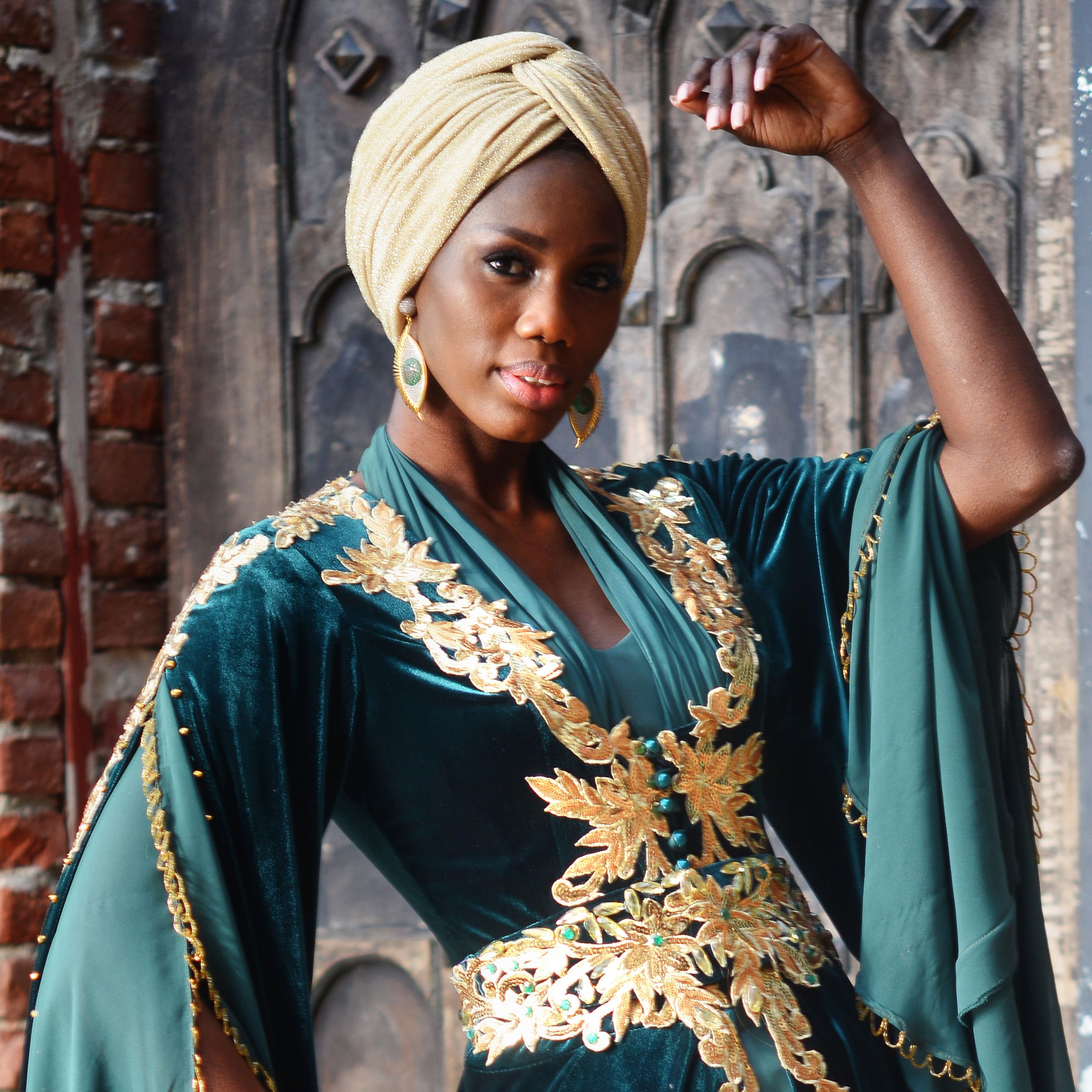 Gold Caftan Mezge Turban