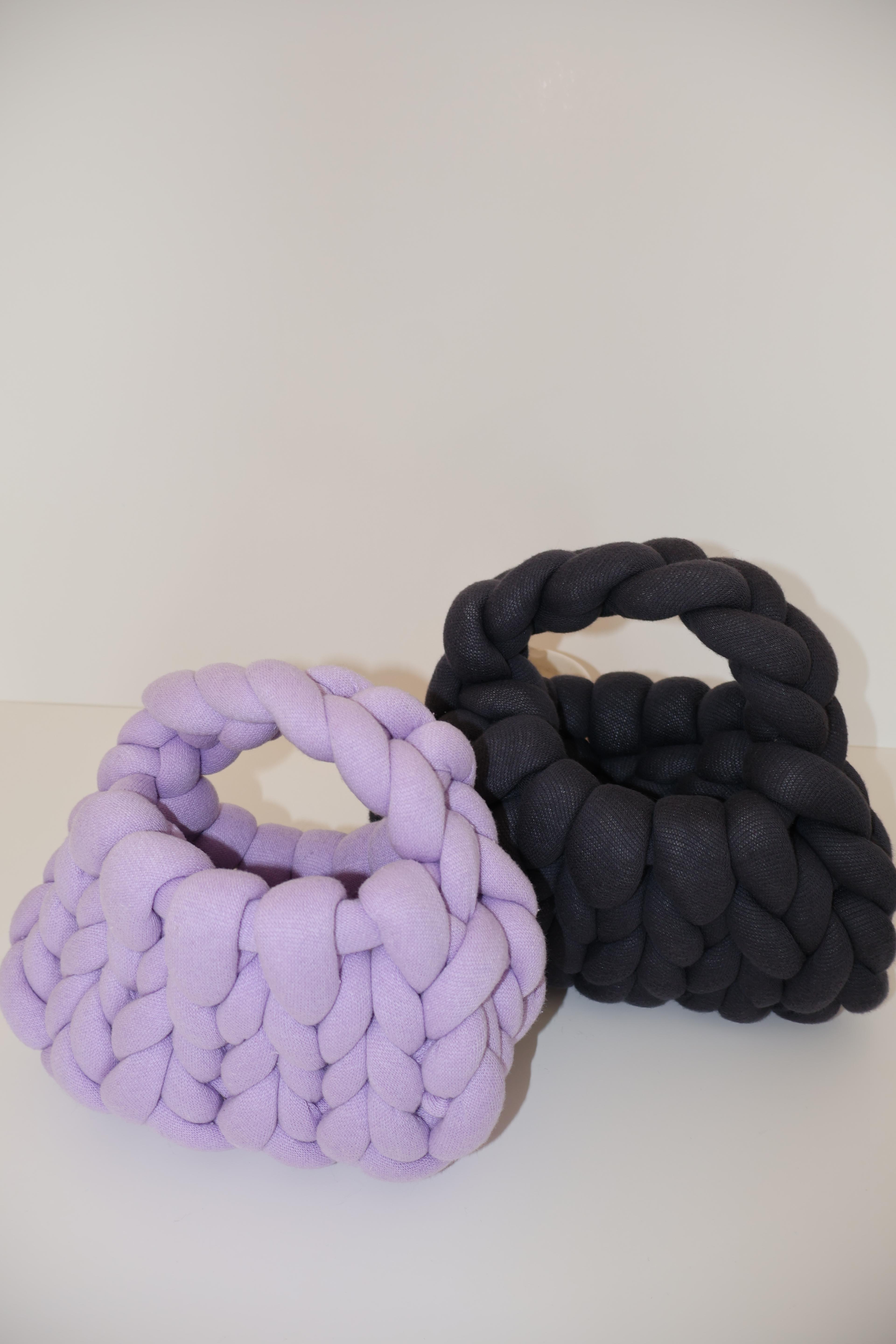 Cotton Chunky Mini Bag - Lila & Gray