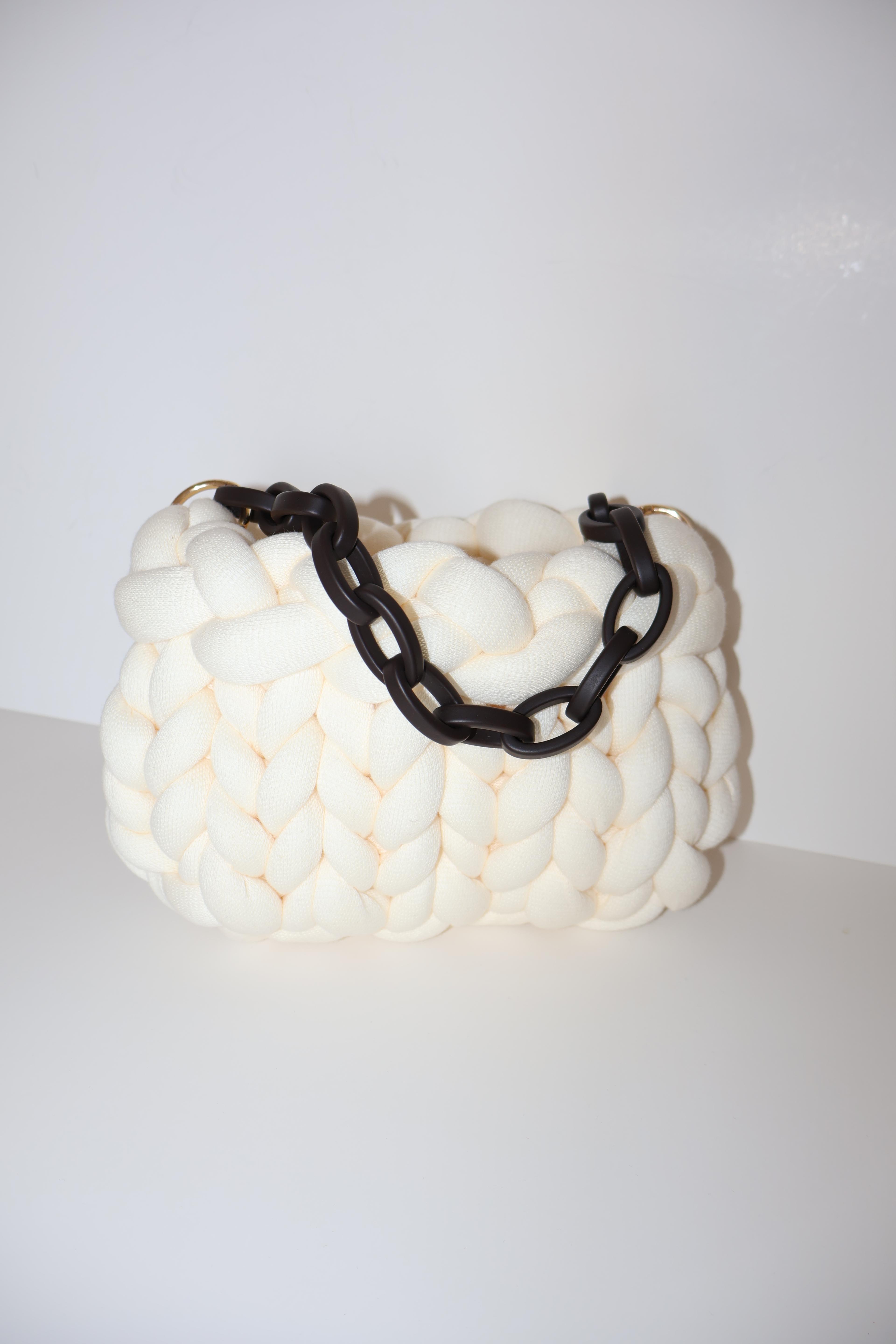 Cotton Chunky Mini Bag - White