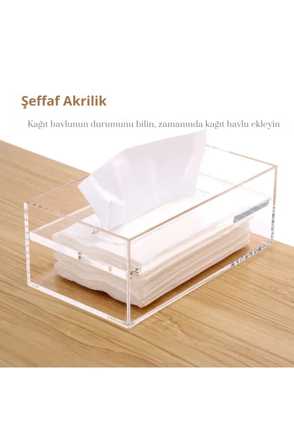 Pleksi Marketi Kapaklı Peçete Kutusu
