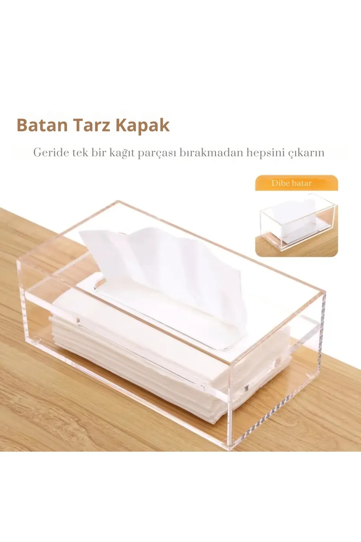 Pleksi Marketi Kapaklı Peçete Kutusu