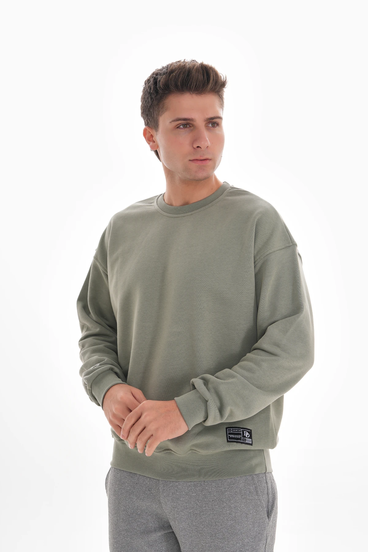 NOTE OVERSIZE SIFIR YAKA SWEATSHIRT - Su Yeşil