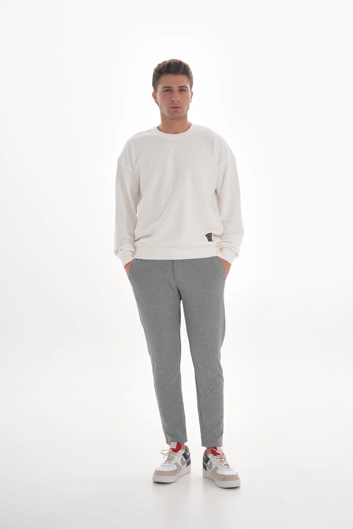 NOTE OVERSIZE SIFIR YAKA SWEATSHIRT - Ekru