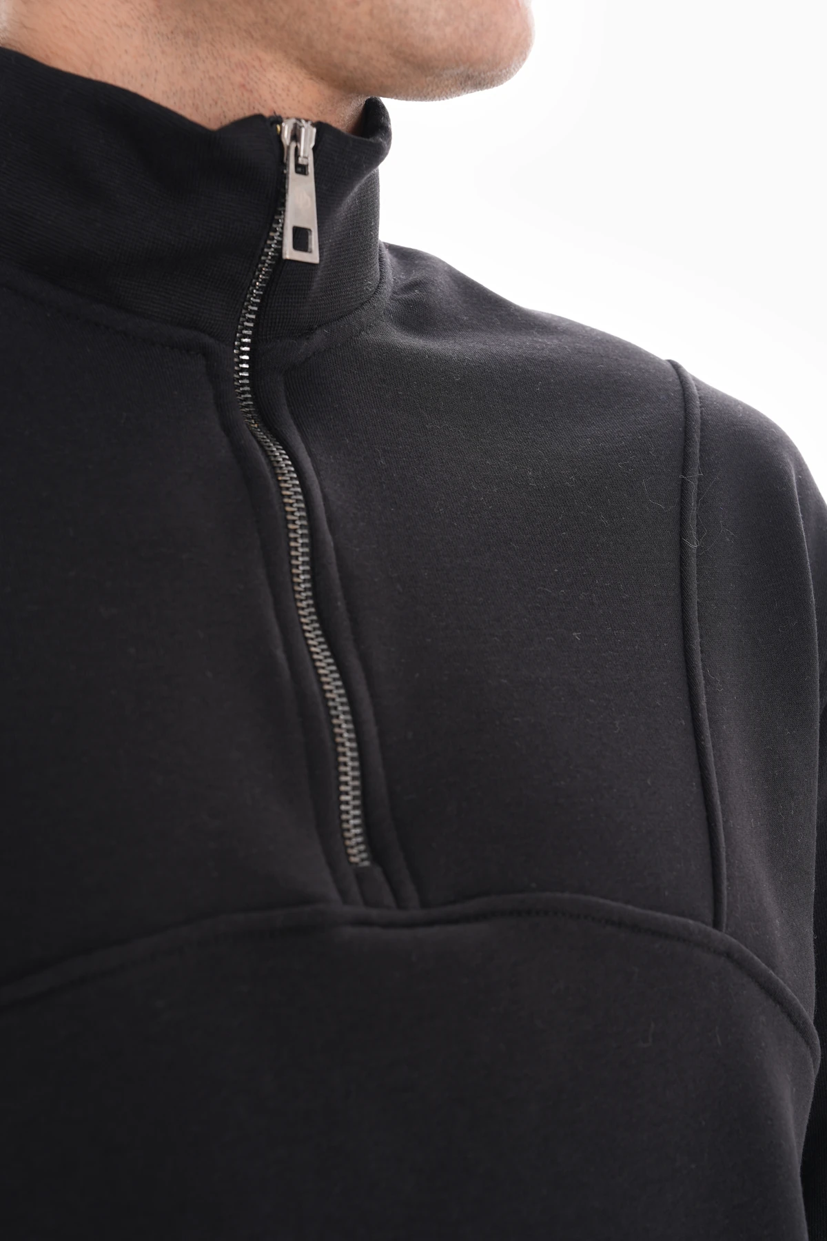 SPLIT YARIM FERMUARLI SWEATSHIRT